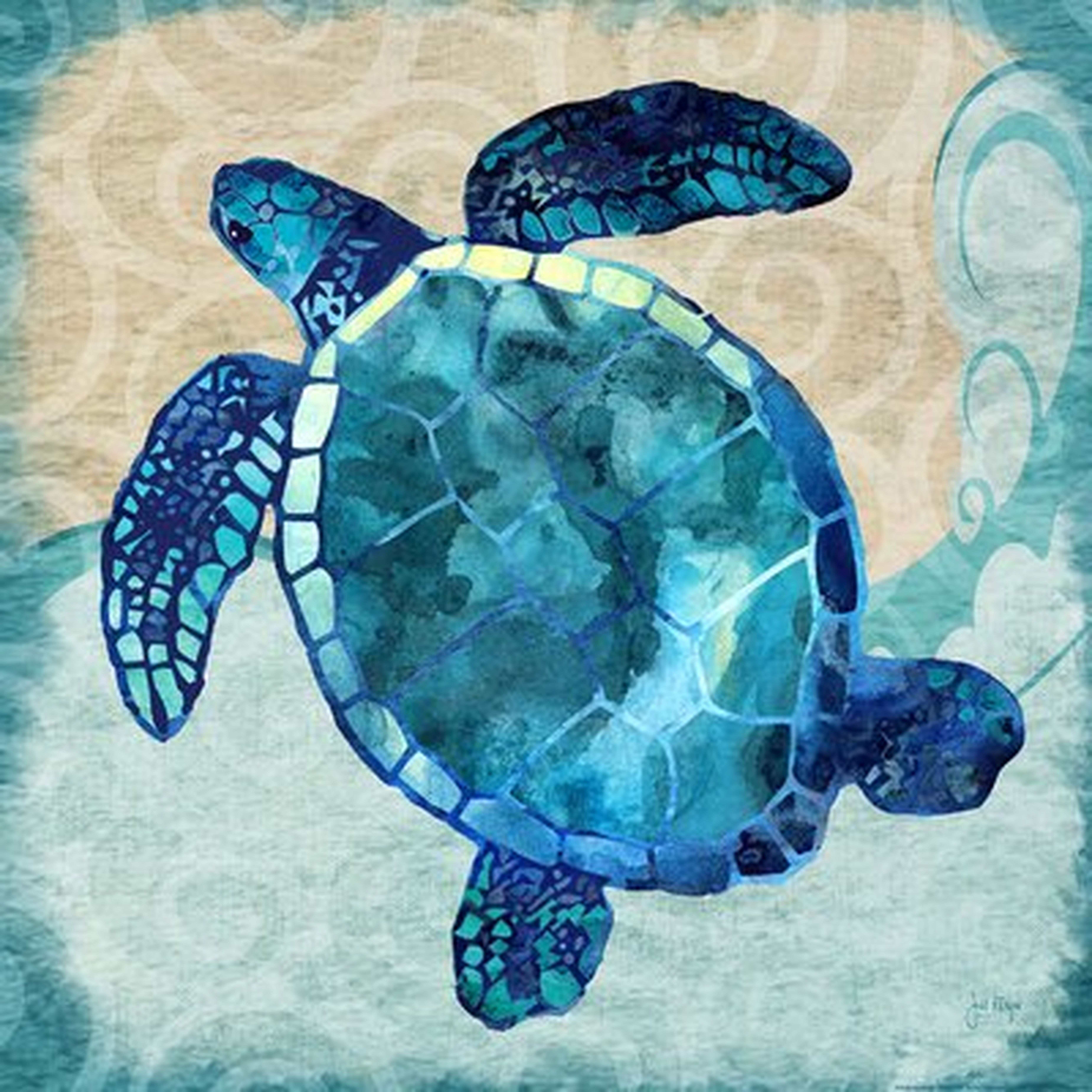 'Sea Turtle' Graphic Art Print on Canvas - Wayfair