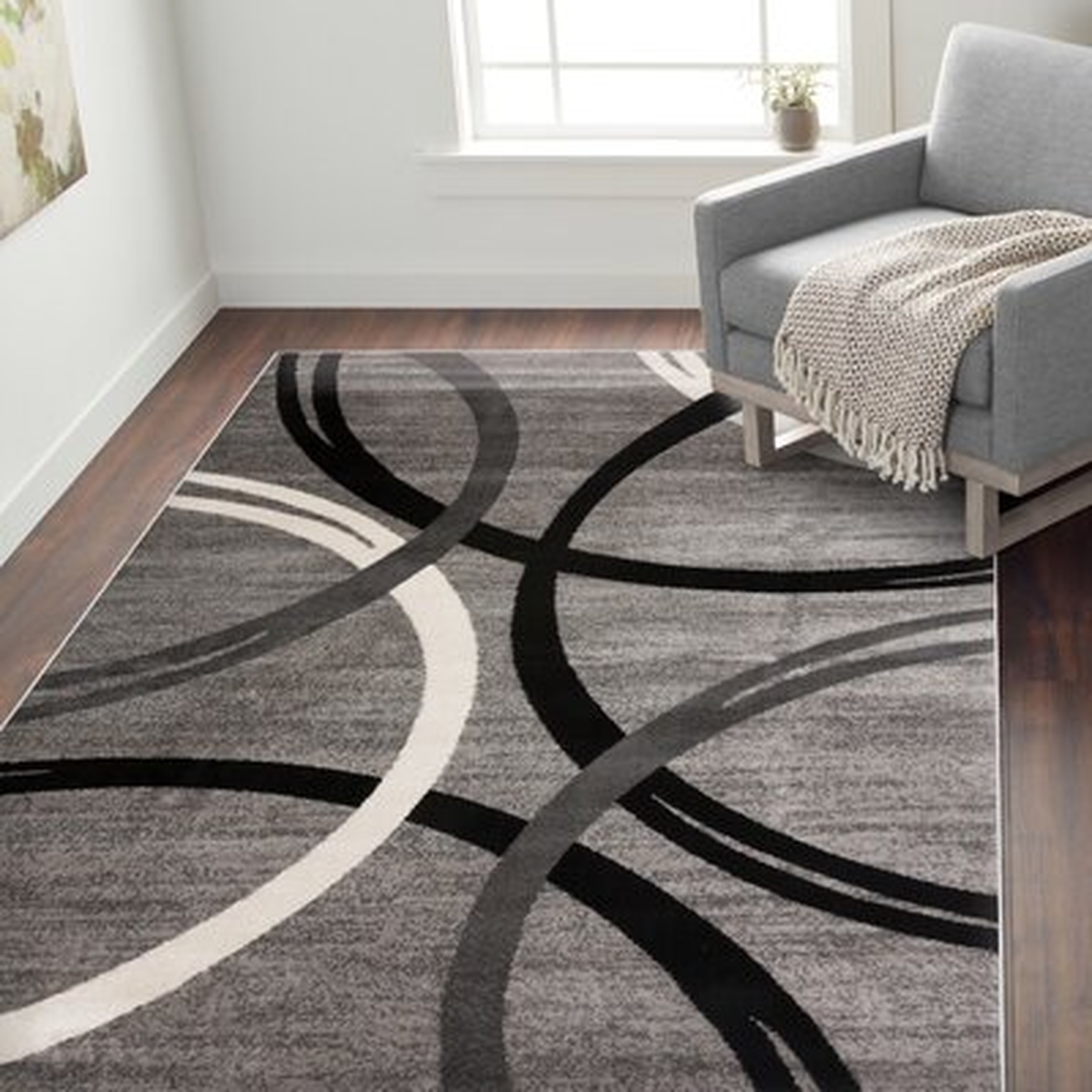 Devonshire Abstract Gray Area Rug - Wayfair