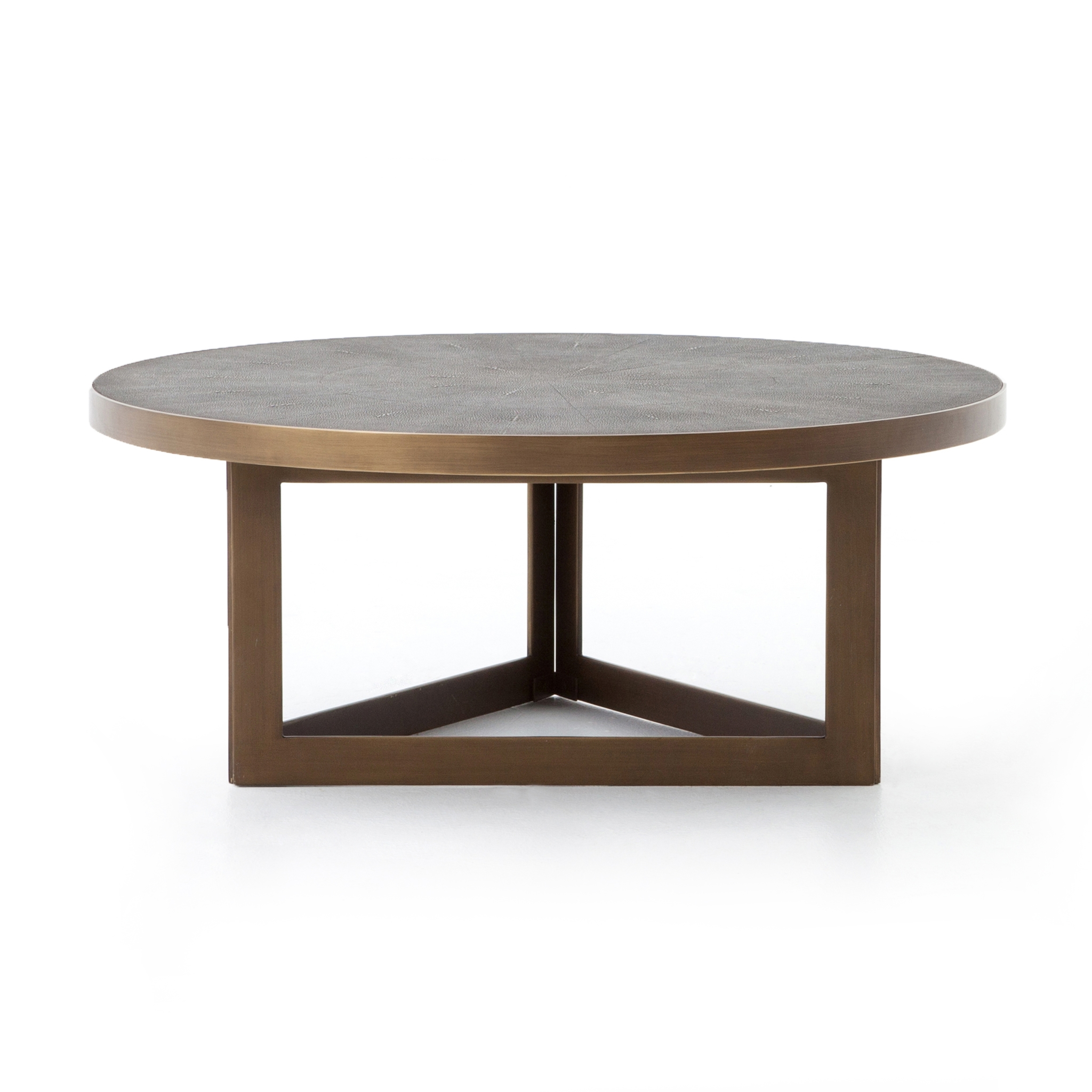Shagreen Round Coffee Table-Grey Shagrn - Four Hands