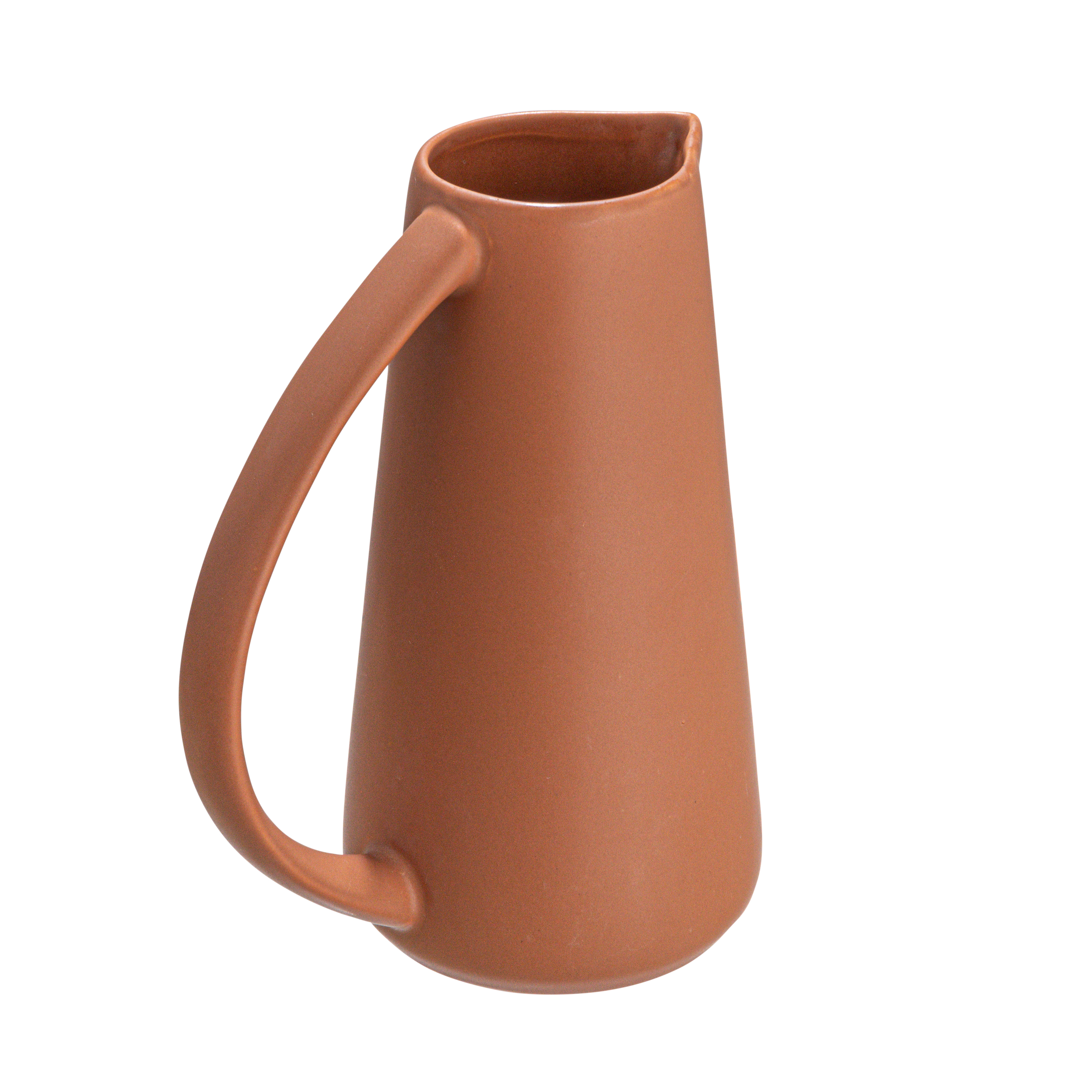 Modern Stoneware Pitcher, Matte Terracotta - Creative Co-Op