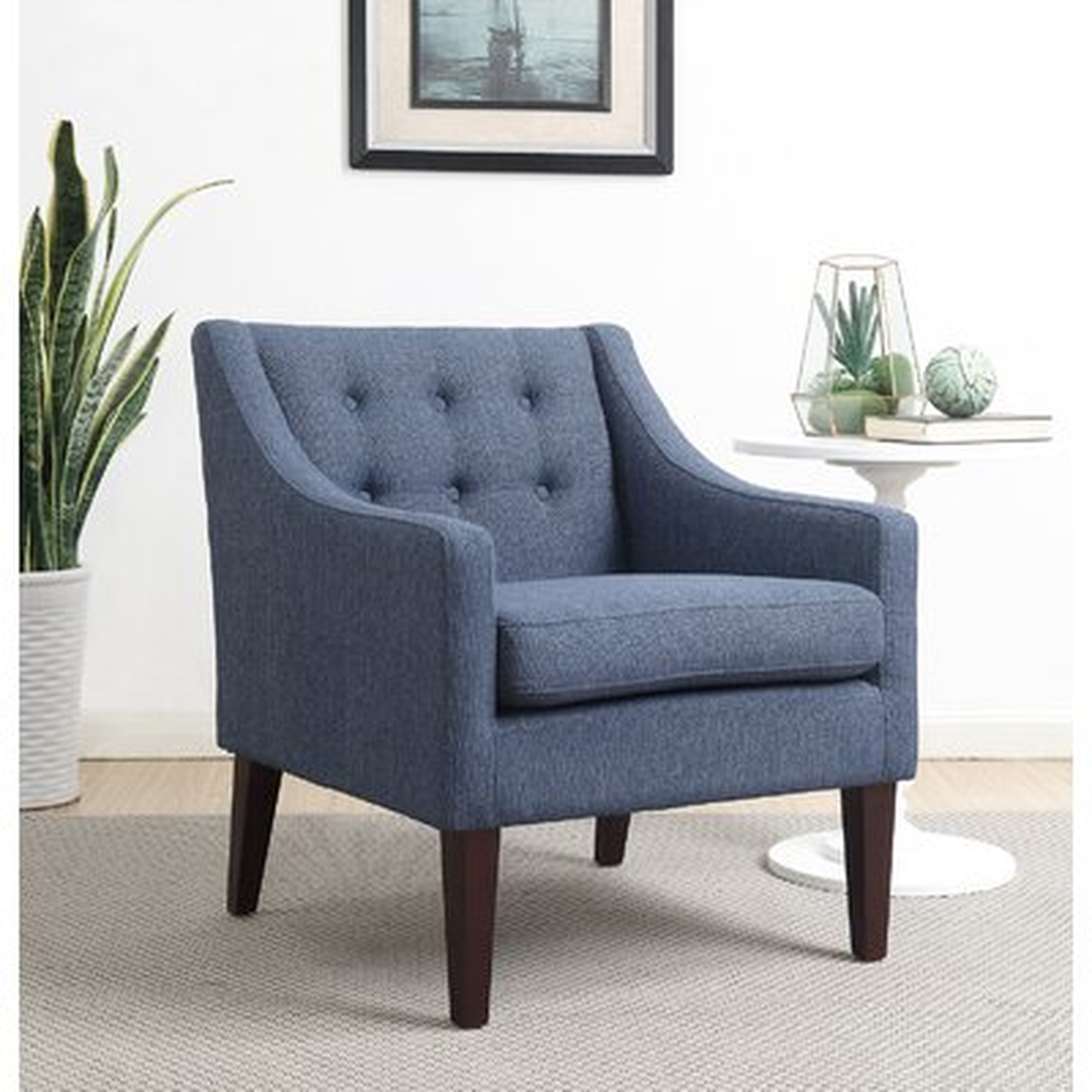 Clopton 21.5" Armchair, Navy Blue Polyester Blend - Wayfair