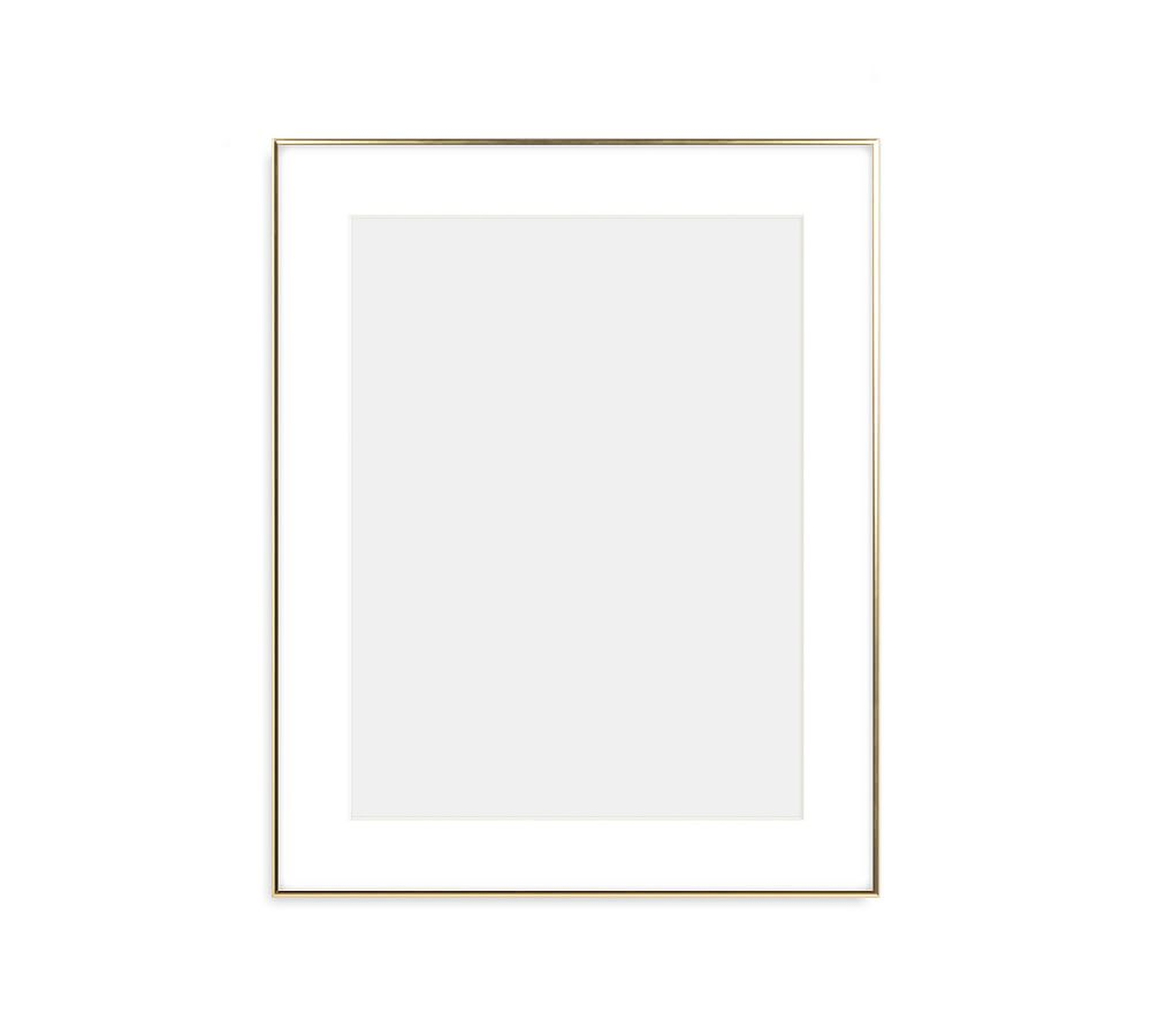 Thin Metal Gallery Frame, 3" Mat, 18x24 - Bright Gold - Pottery Barn