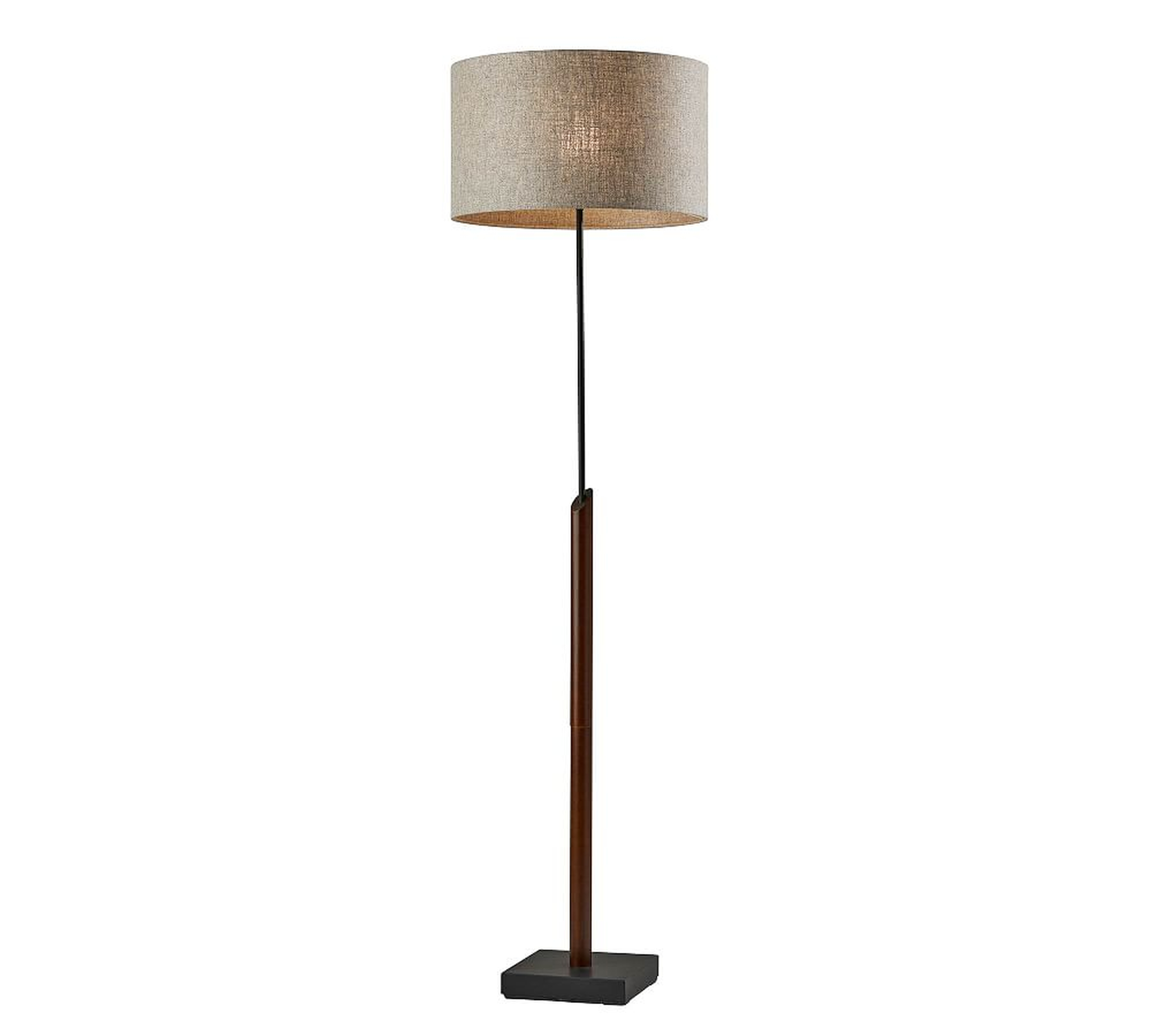 Cornelius Wood Floor Lamp, Black & Walnut - Pottery Barn