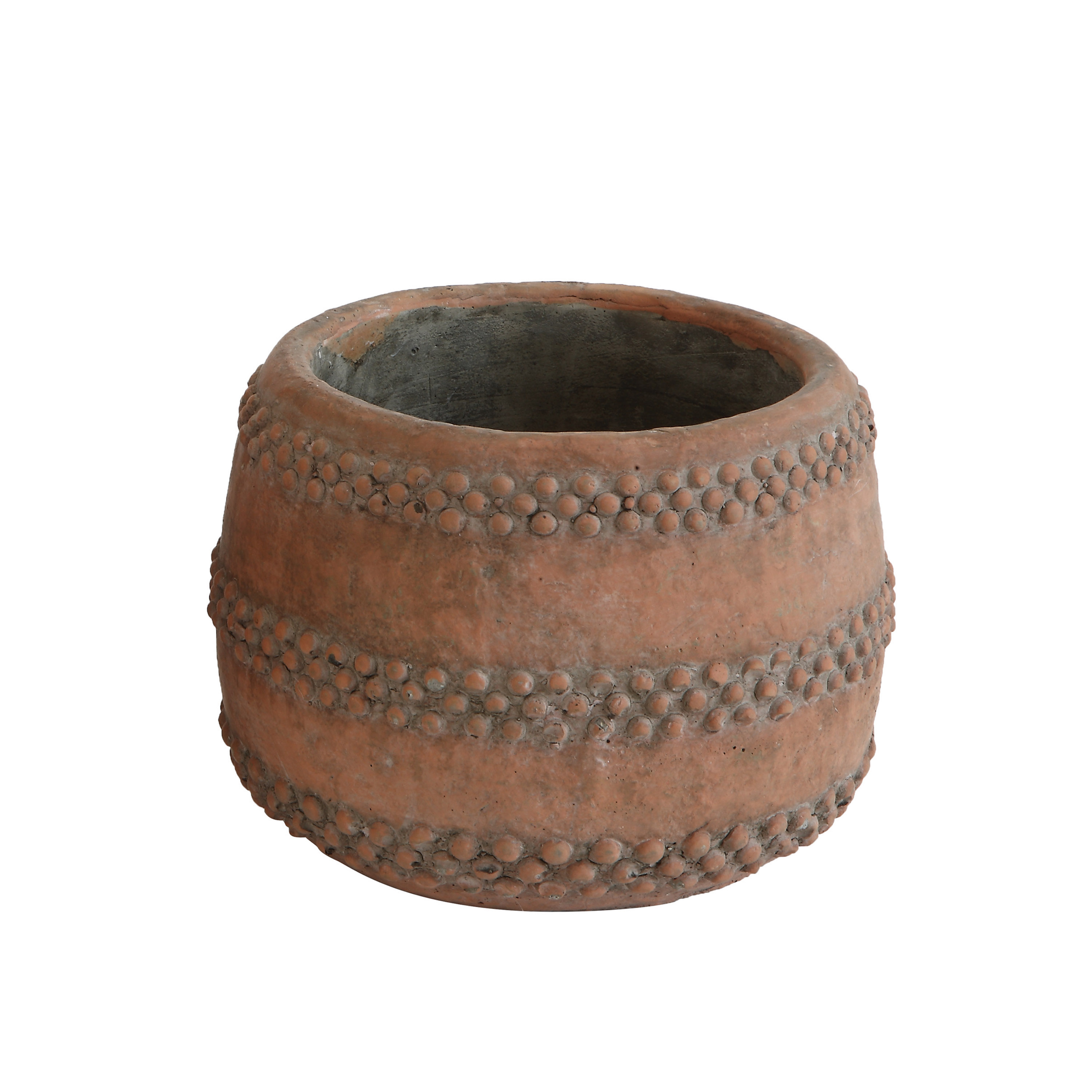Brown & Orange Cement Planter - Creative Co-Op