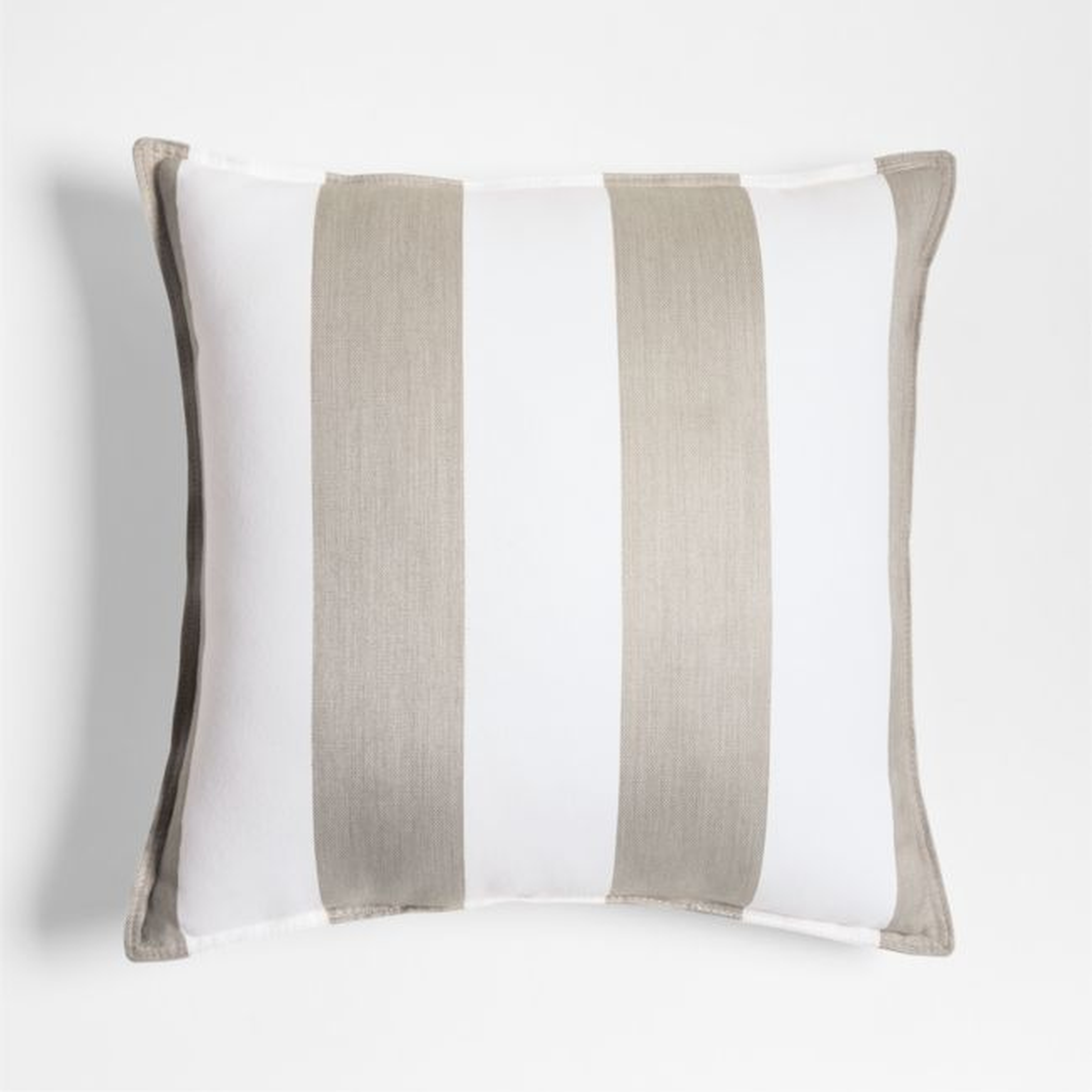 Sunbrella ® 20"x20" Cabana Flax Taupe Stripe Outdoor Throw Pillow - Crate and Barrel