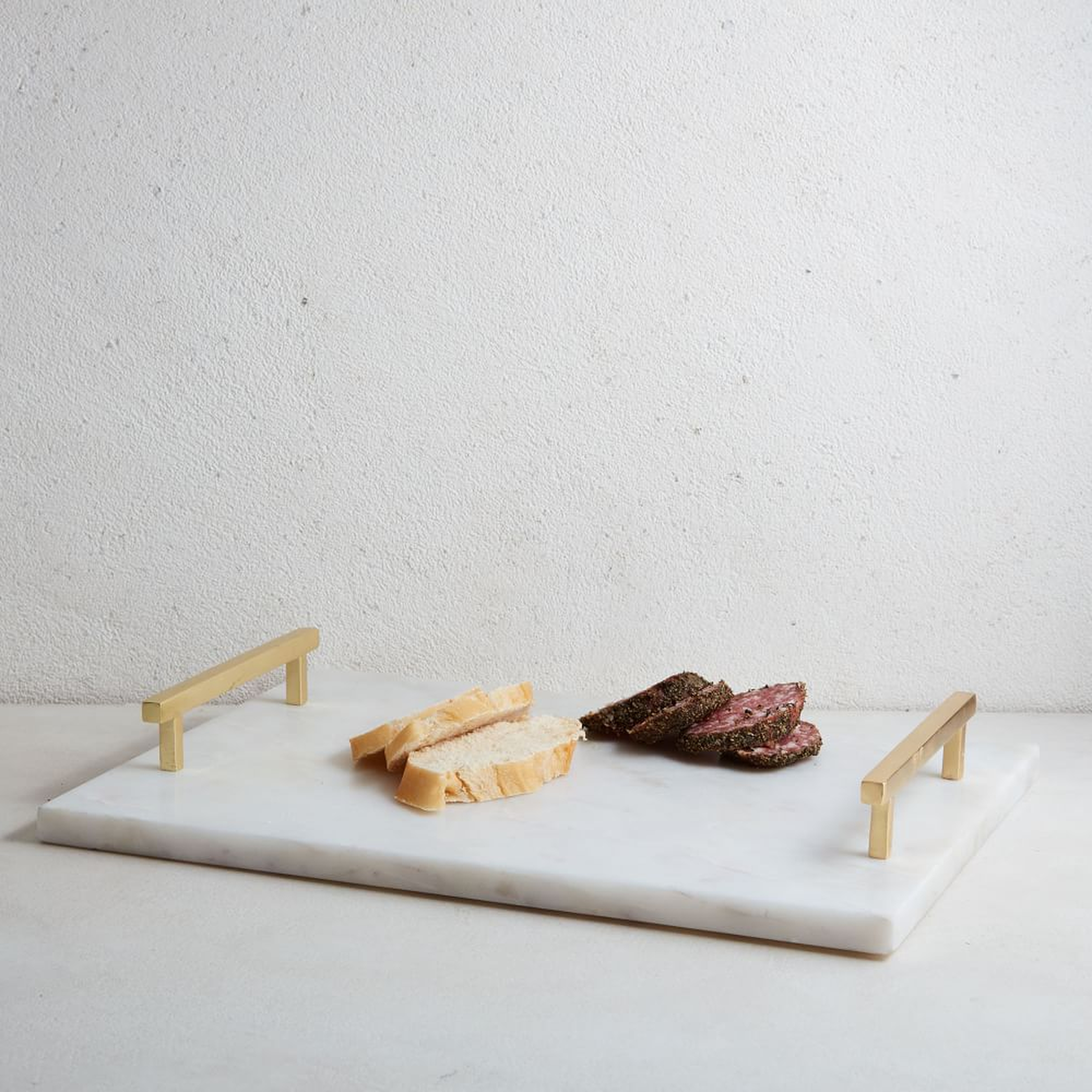 Marble + Brass Cheese Board, Gold - West Elm