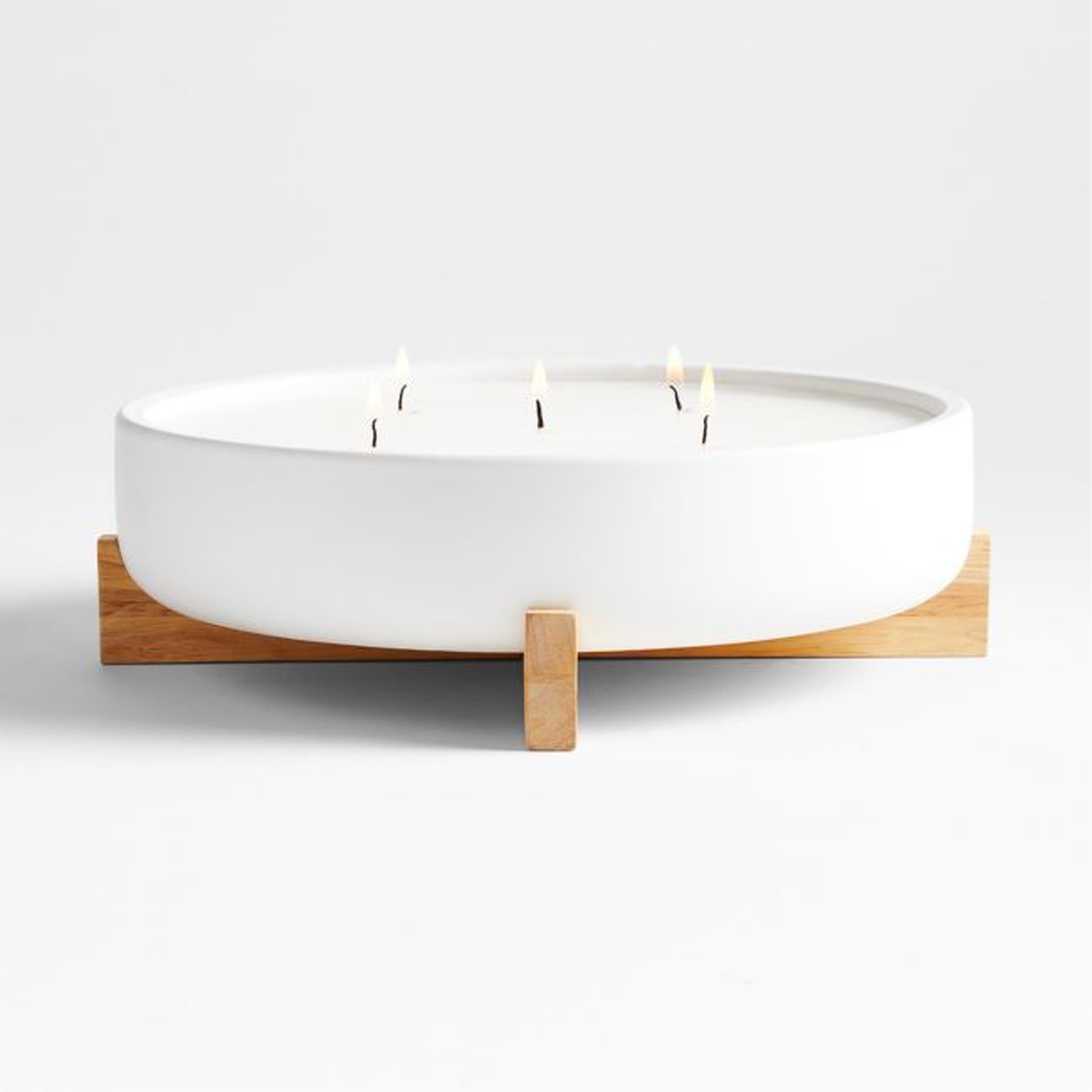 Wilmette 5-Wick Citronella Candle with Wooden Stand - Crate and Barrel