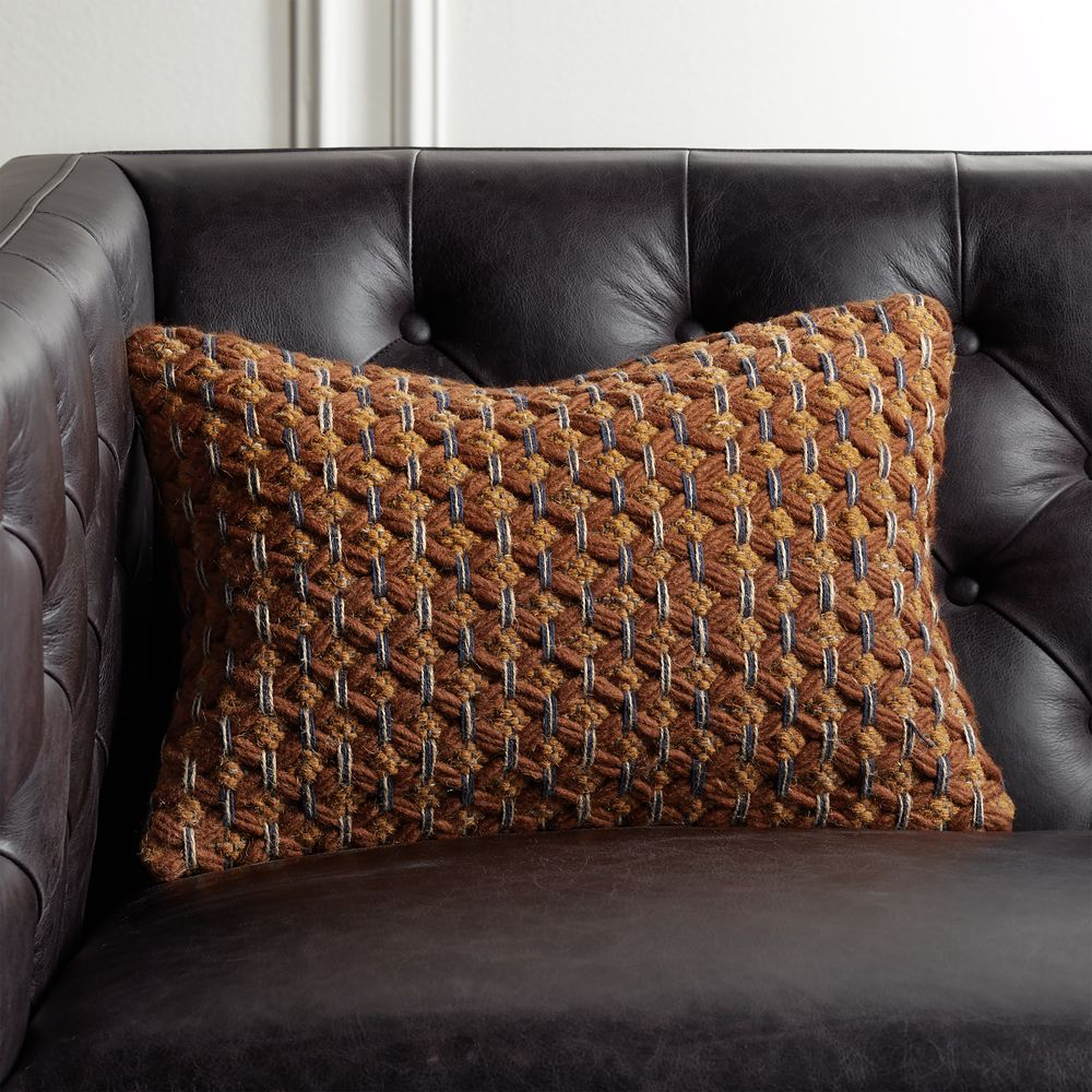 18"x12" Geema Copper Woven Pillow with Down-Alternative Insert - CB2