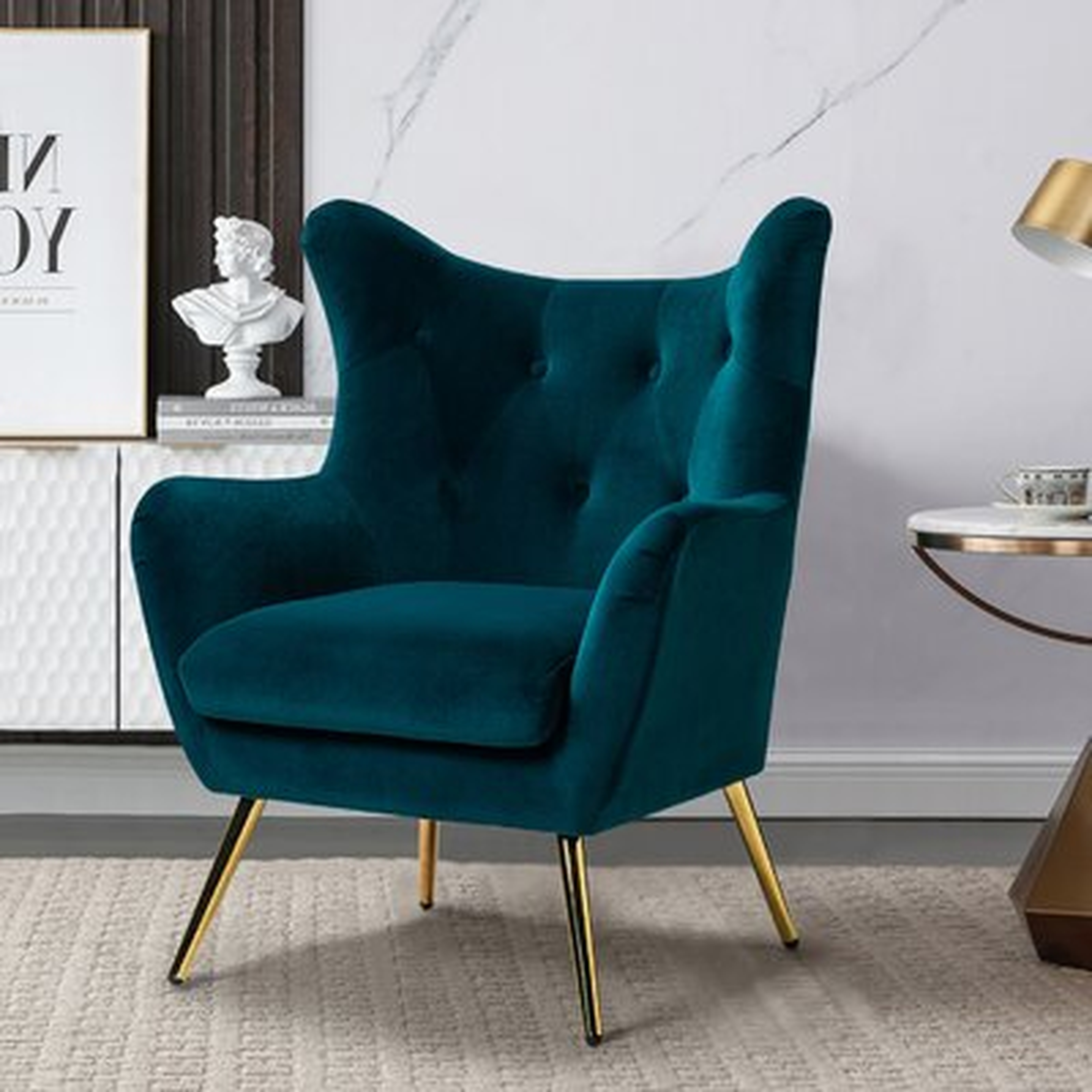 Avianna 29.25" Wide Tufted Polyester Wingback Chair - Wayfair