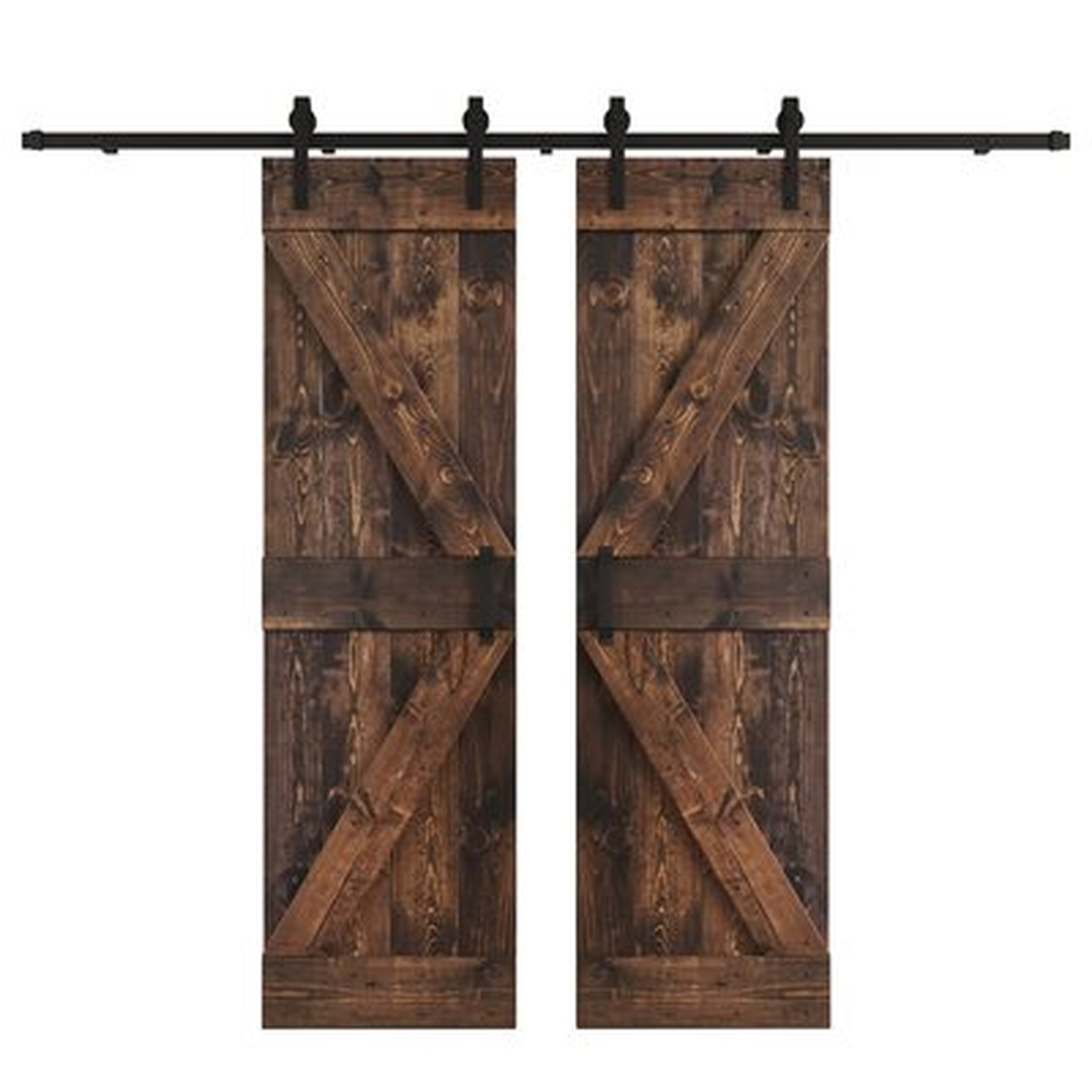 Paneled Wood K Series Diy Knotty Barn Door with Installation Hardware Kit - Wayfair