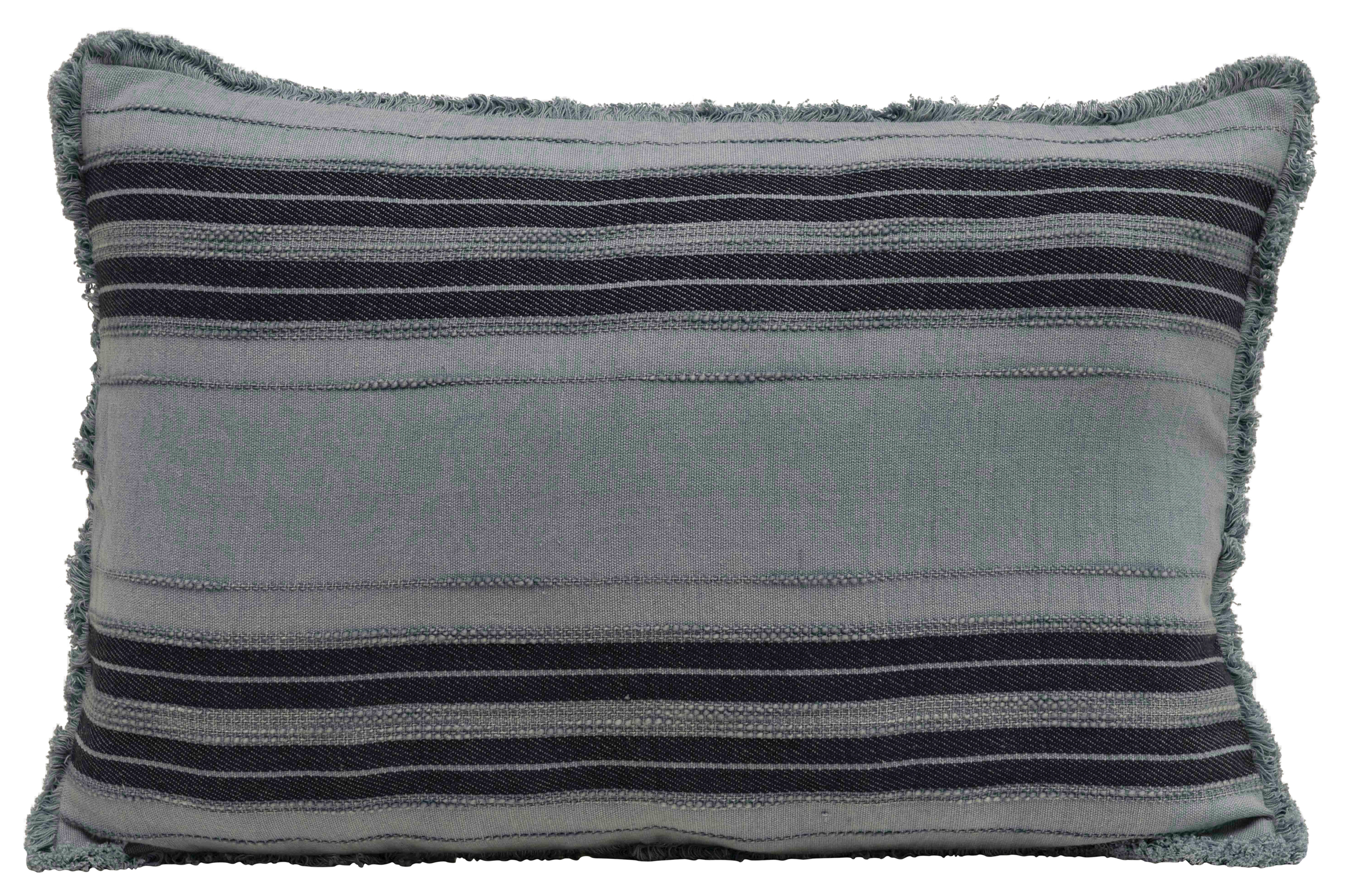 Striped Rectangle Cotton Pillow with Fringe - Nomad Home