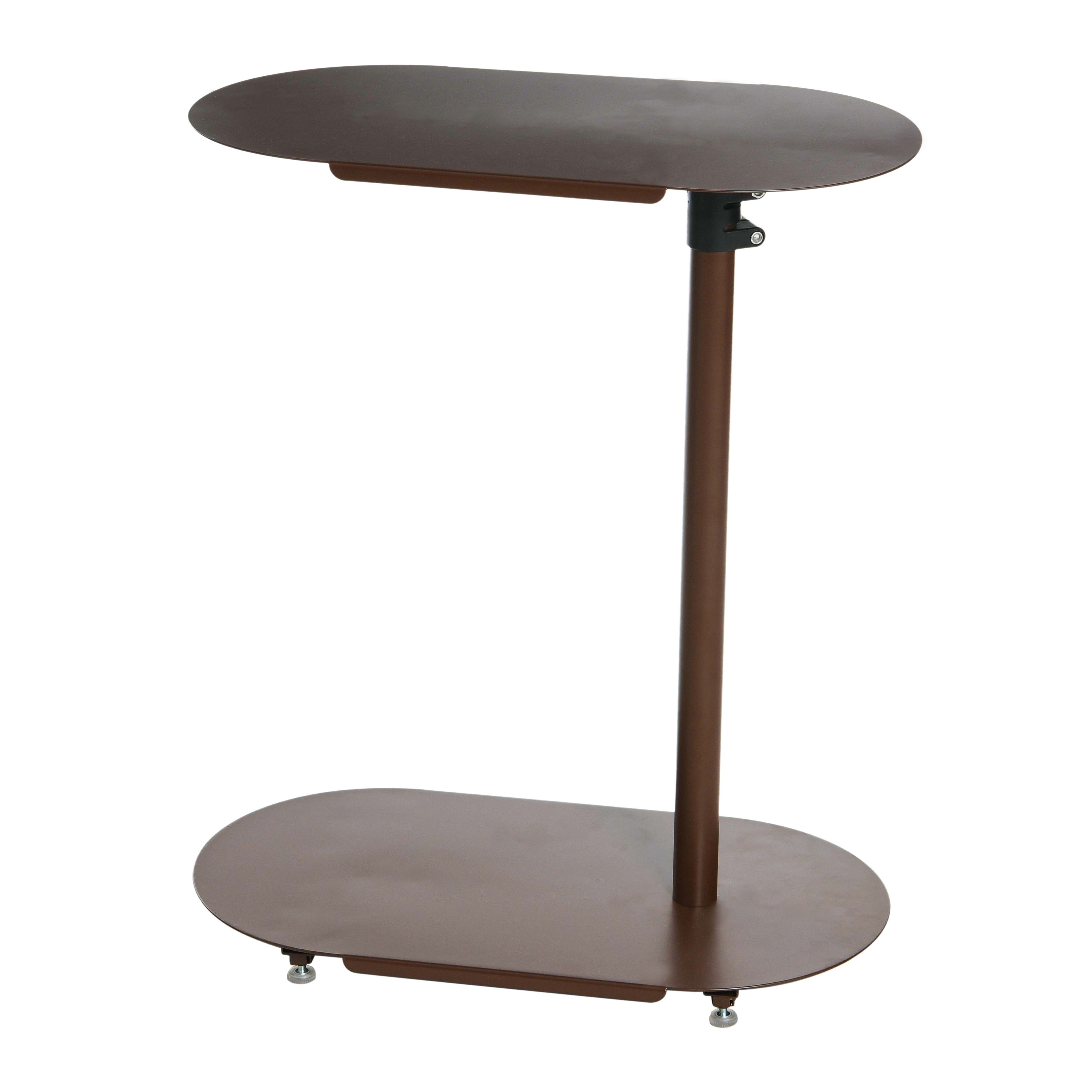 Modern Adjustable C-Shaped for Accessibility End Table, Vintage Brown - Creative Co-Op