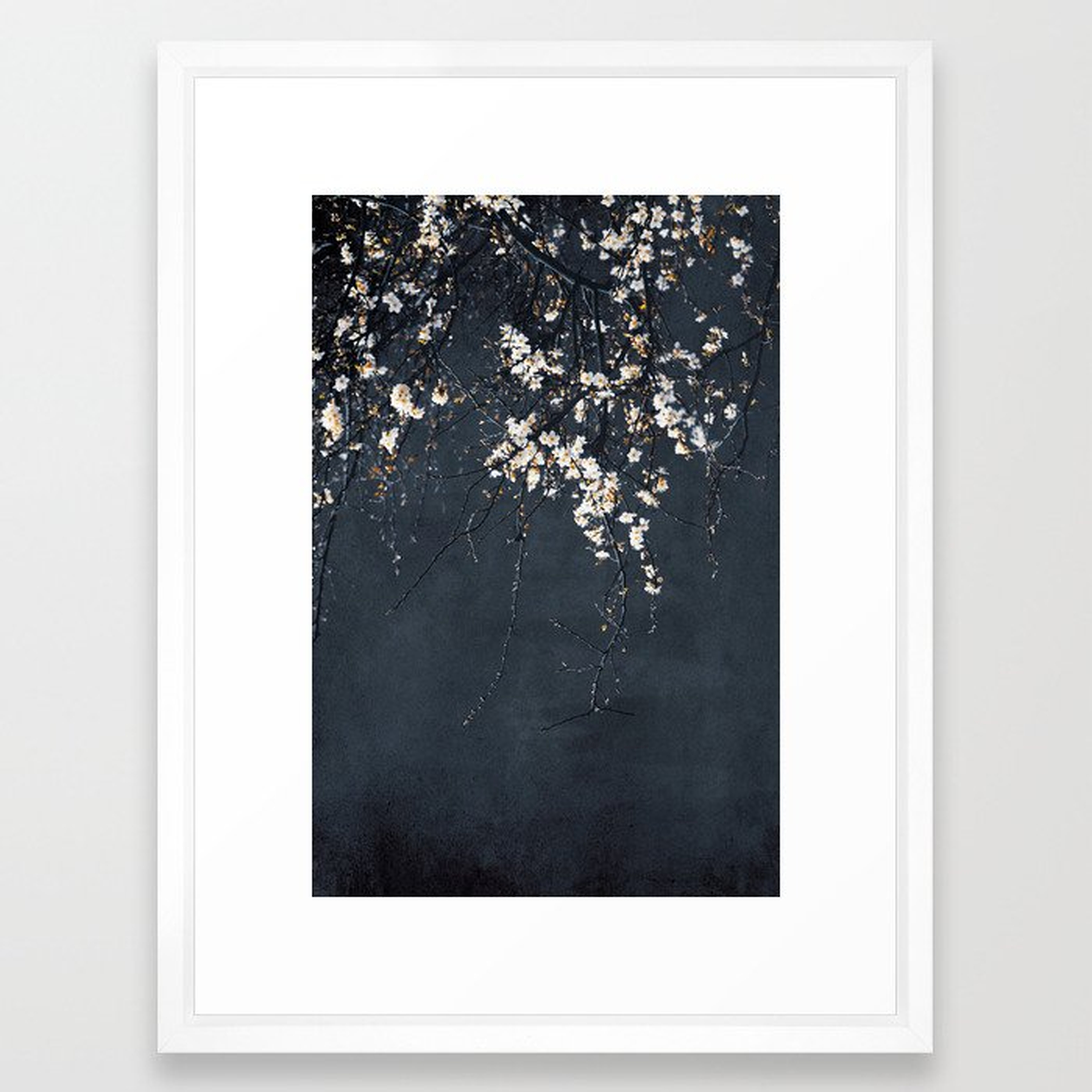 Blossoms on Blue Framed Art Print - Society6