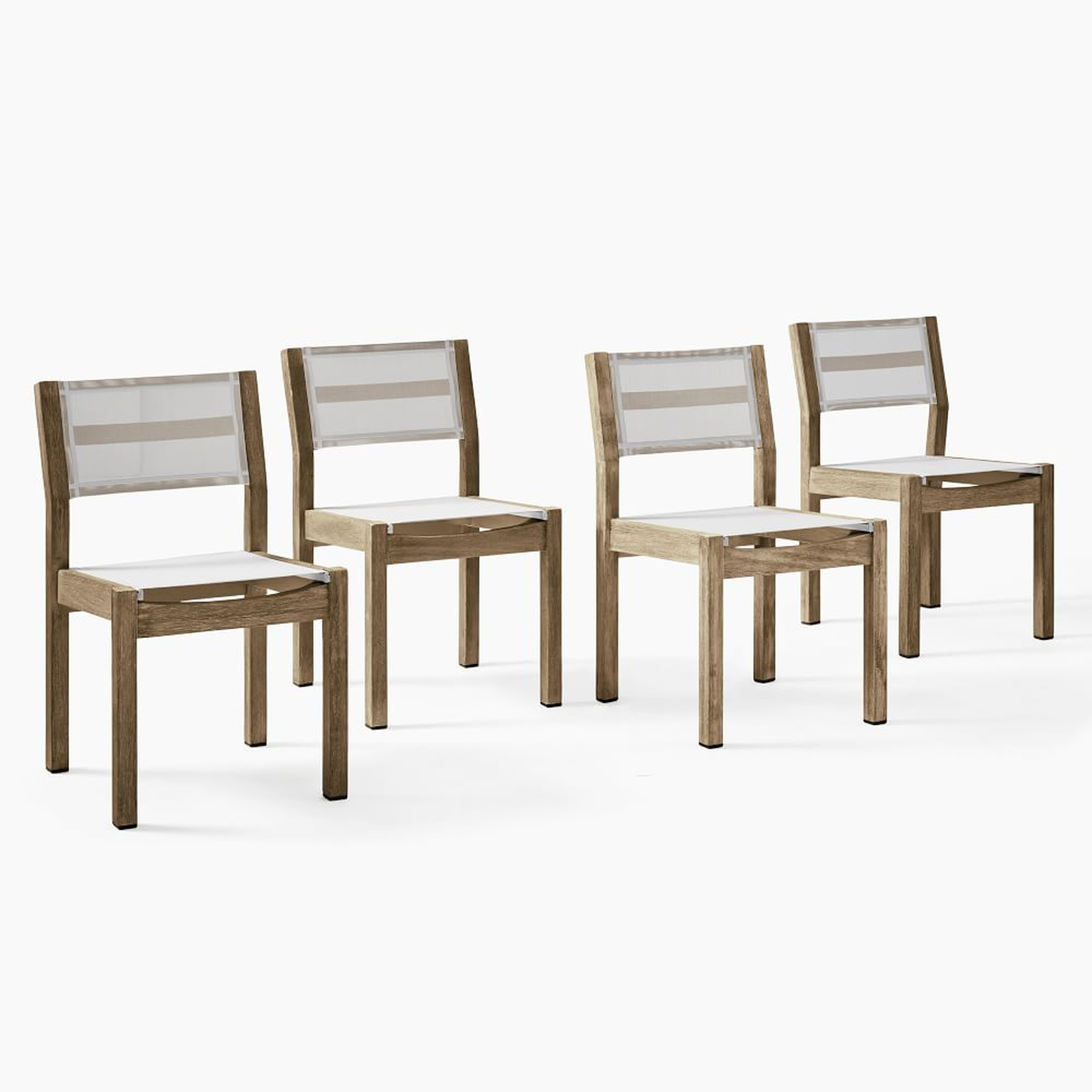 Portside Outdoor Textaline Dining Chairs, Driftwood, Set of 4 - West Elm