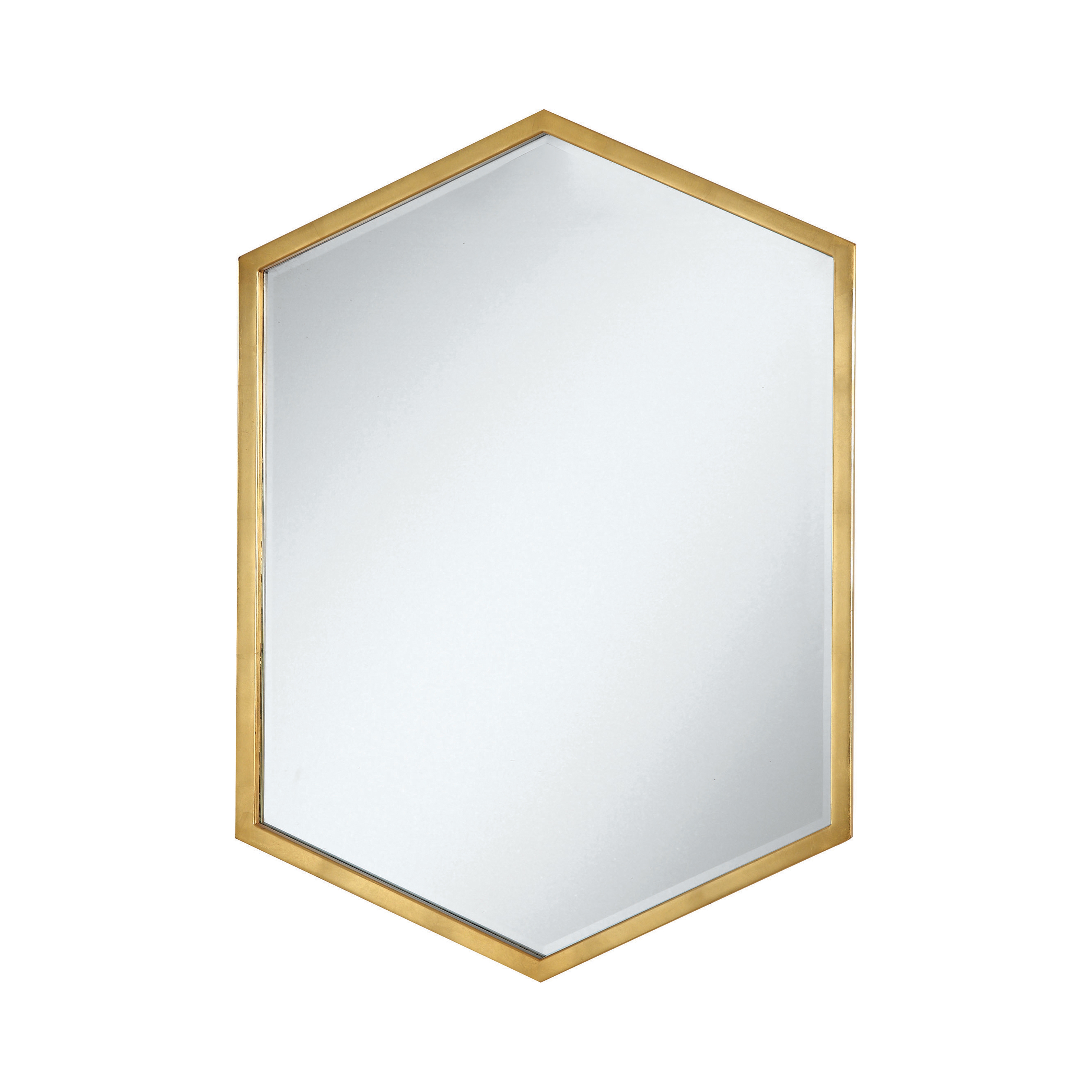 Hexagon Shaped Wall Mirror Gold - Harwich Collection