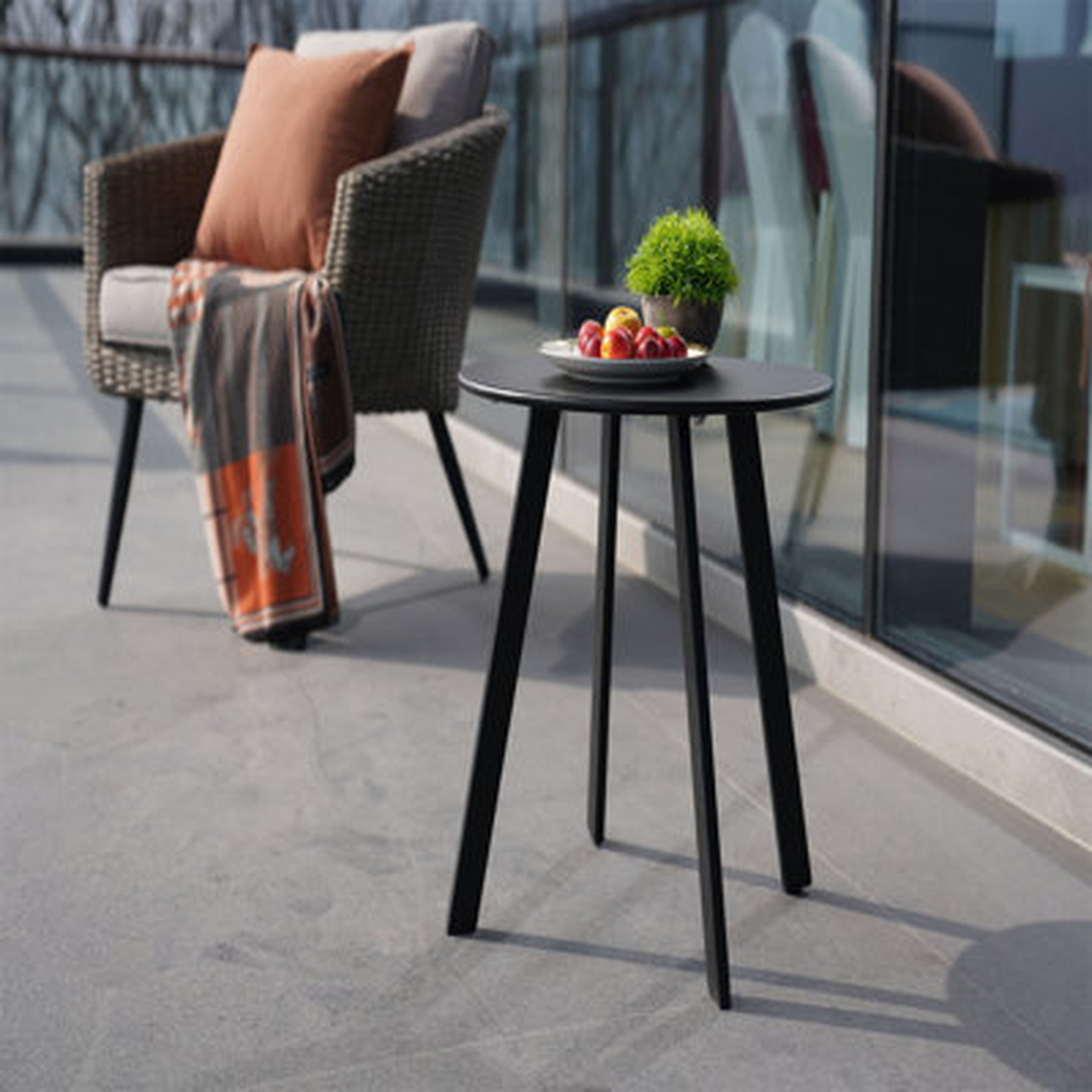 Patio Side Table Round End Table - Wayfair
