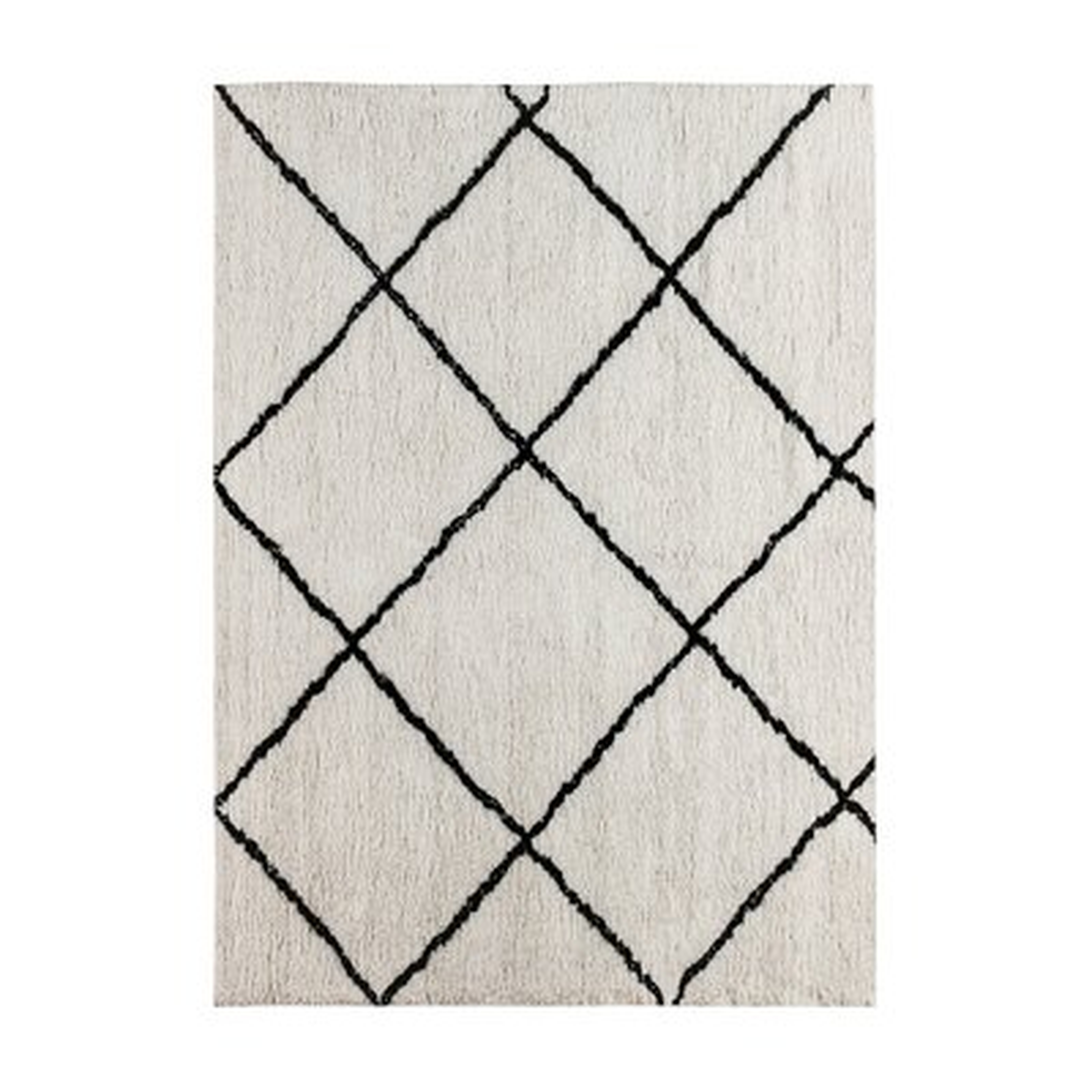 Shag Style Diamond Trellis Area Rug - 8' X 10' - Ivory - Wayfair