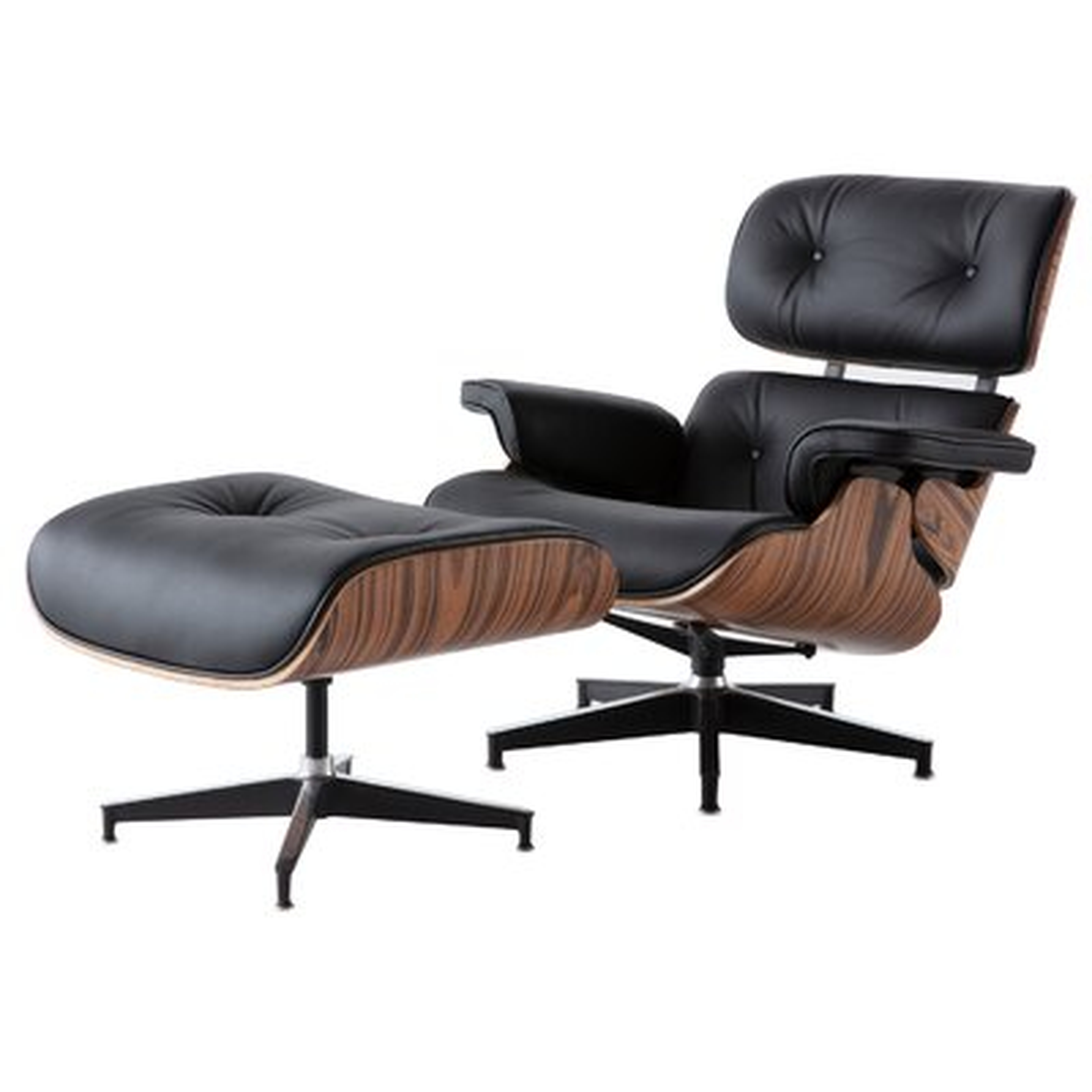 25" W Tufted Full Grain Leather Swivel Lounge Chair And Ottoman Genuine Italian Leather - Wayfair