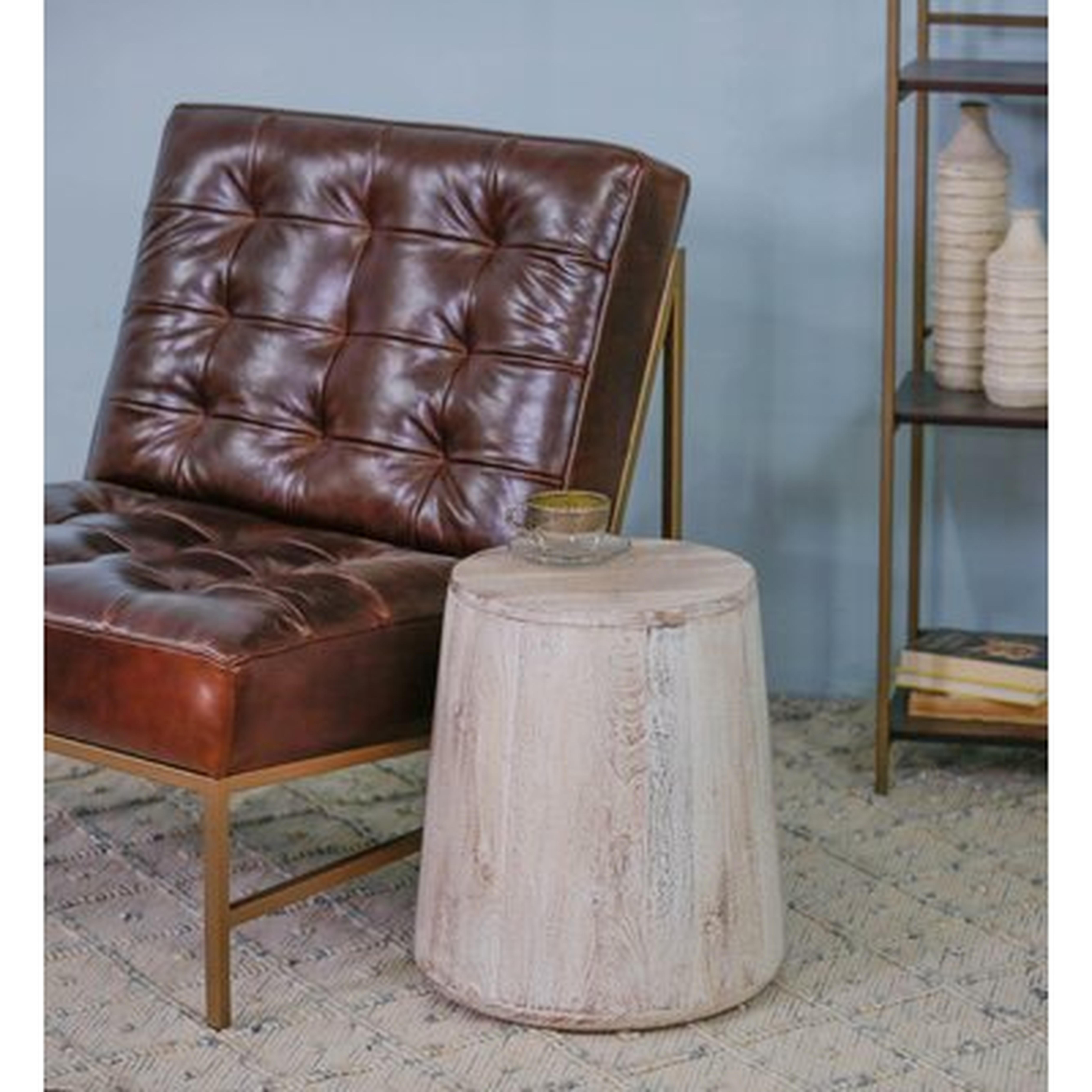 Hirano Solid Wood Drum End Table - Wayfair