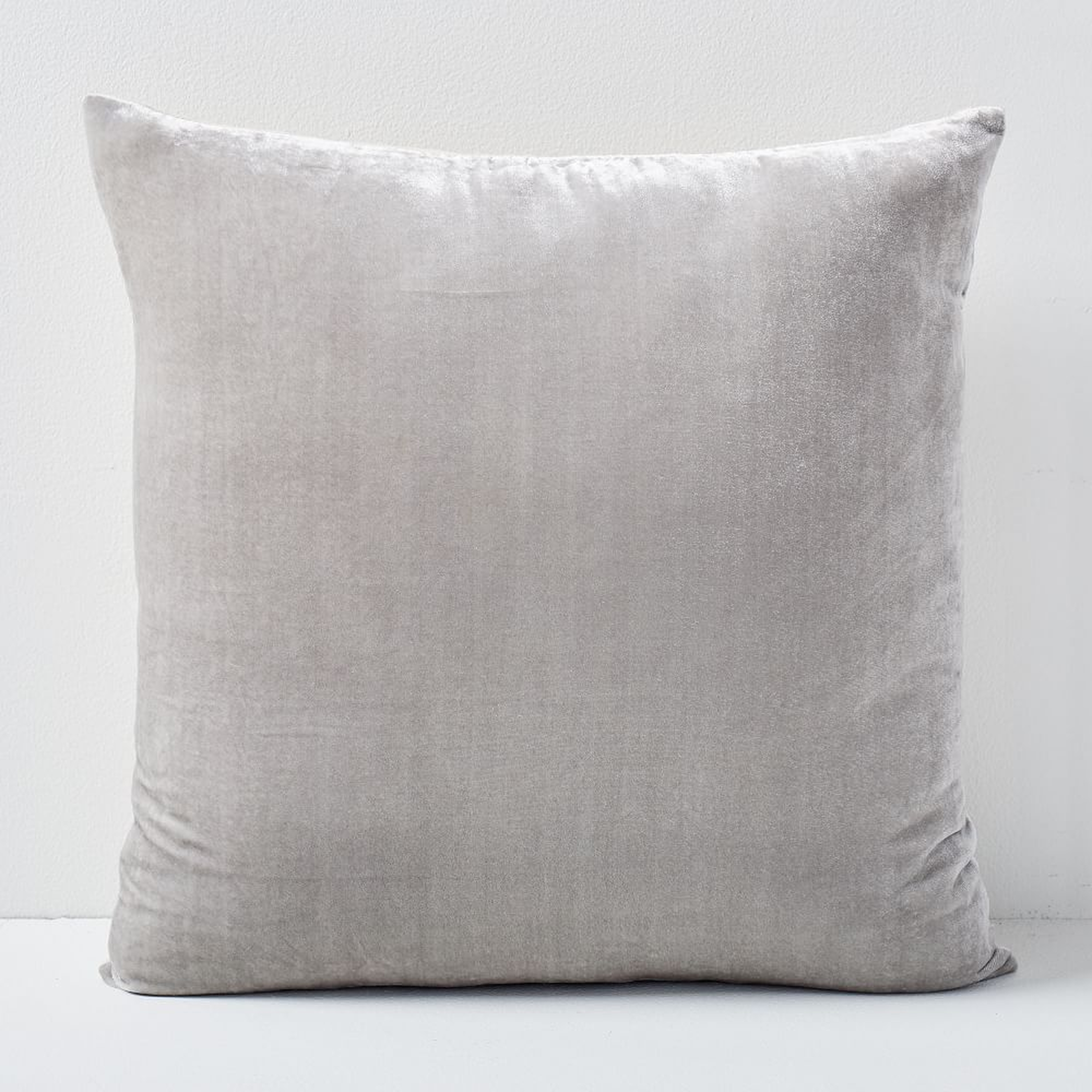 Lush Velvet Pillow Cover, 24"x24", Pearl Gray - West Elm