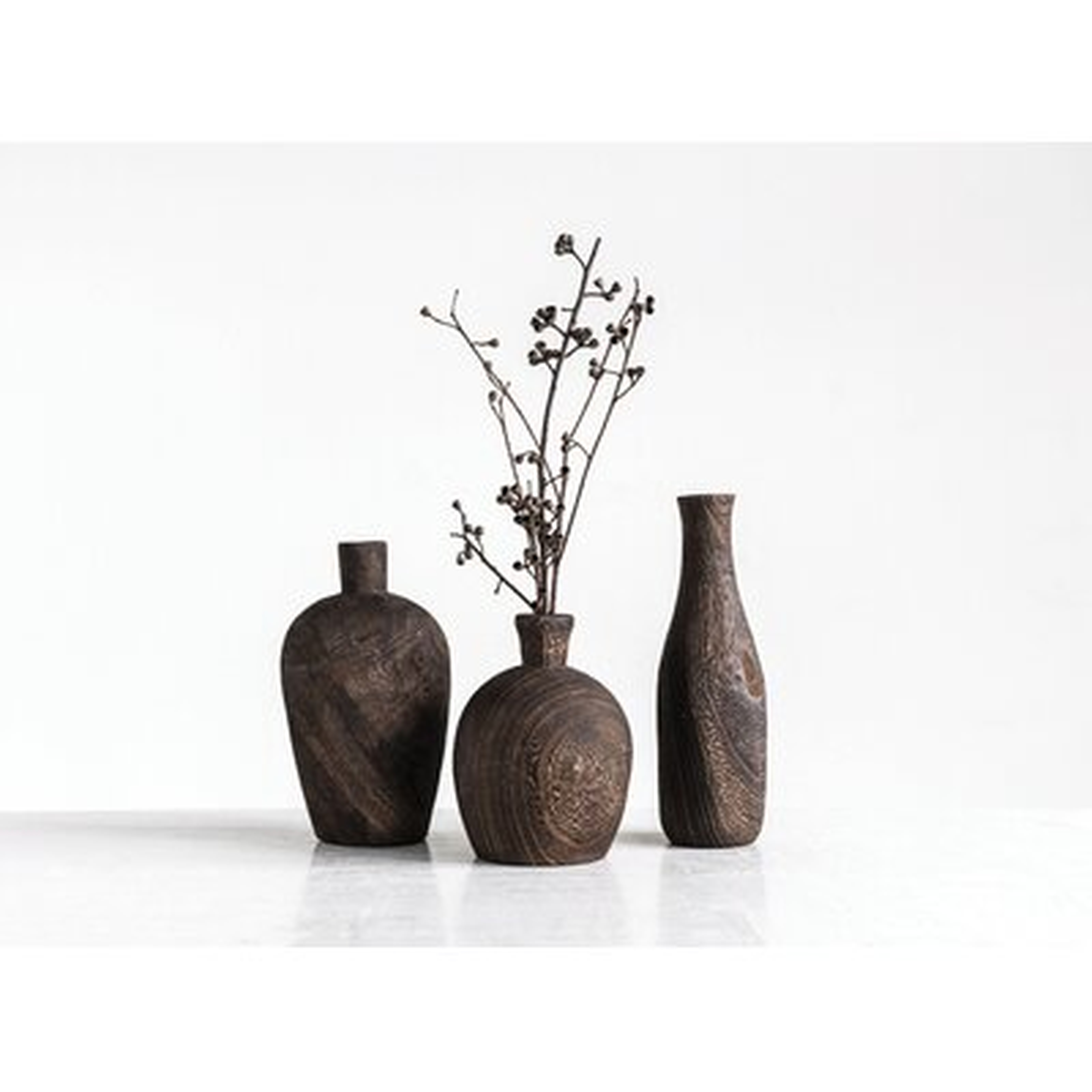 Haygarden Paulownia Wood 3 Piece Table Vase Set - Wayfair