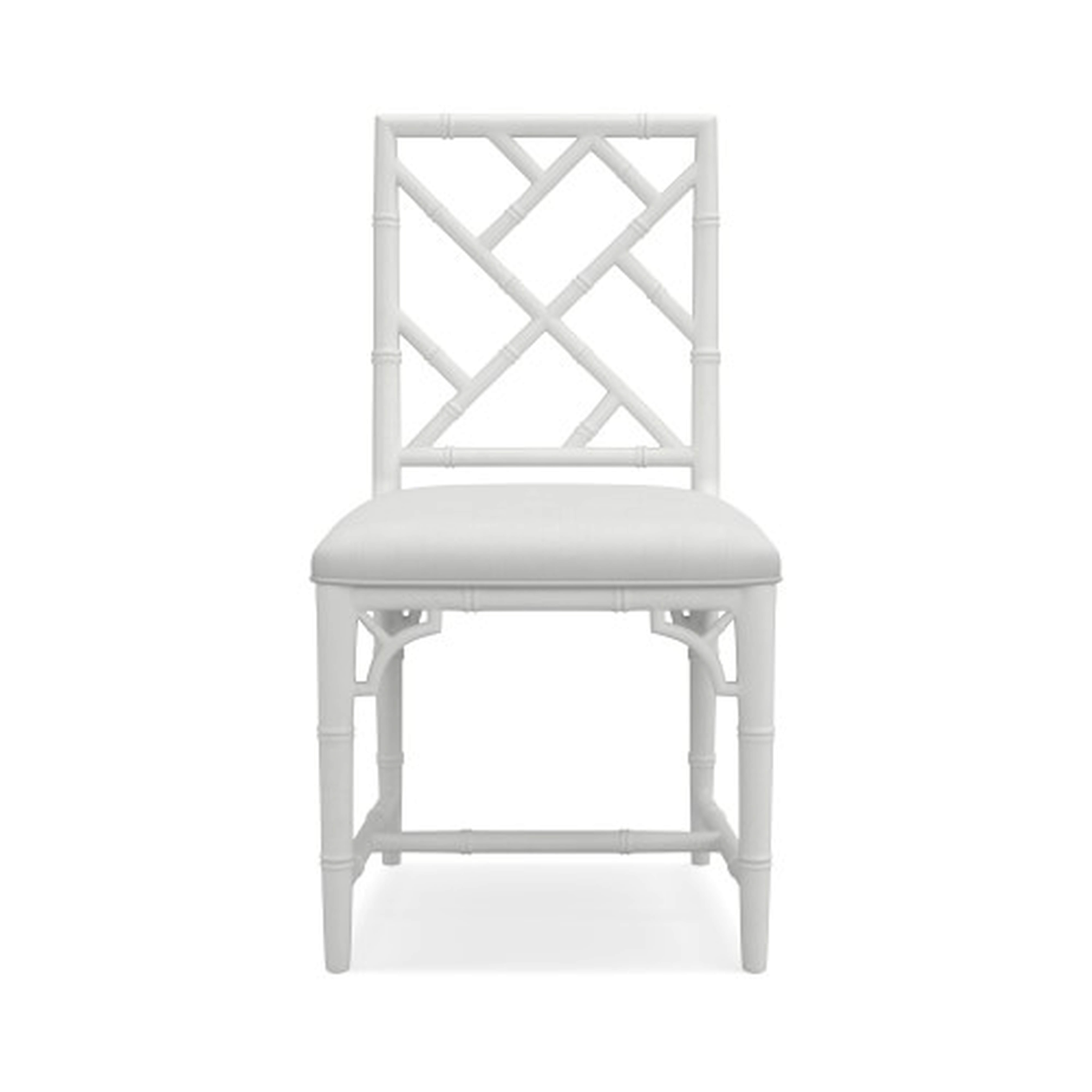 Chippendale Bistro Side Chair, Chunky Linen, White, White Finish - Williams Sonoma