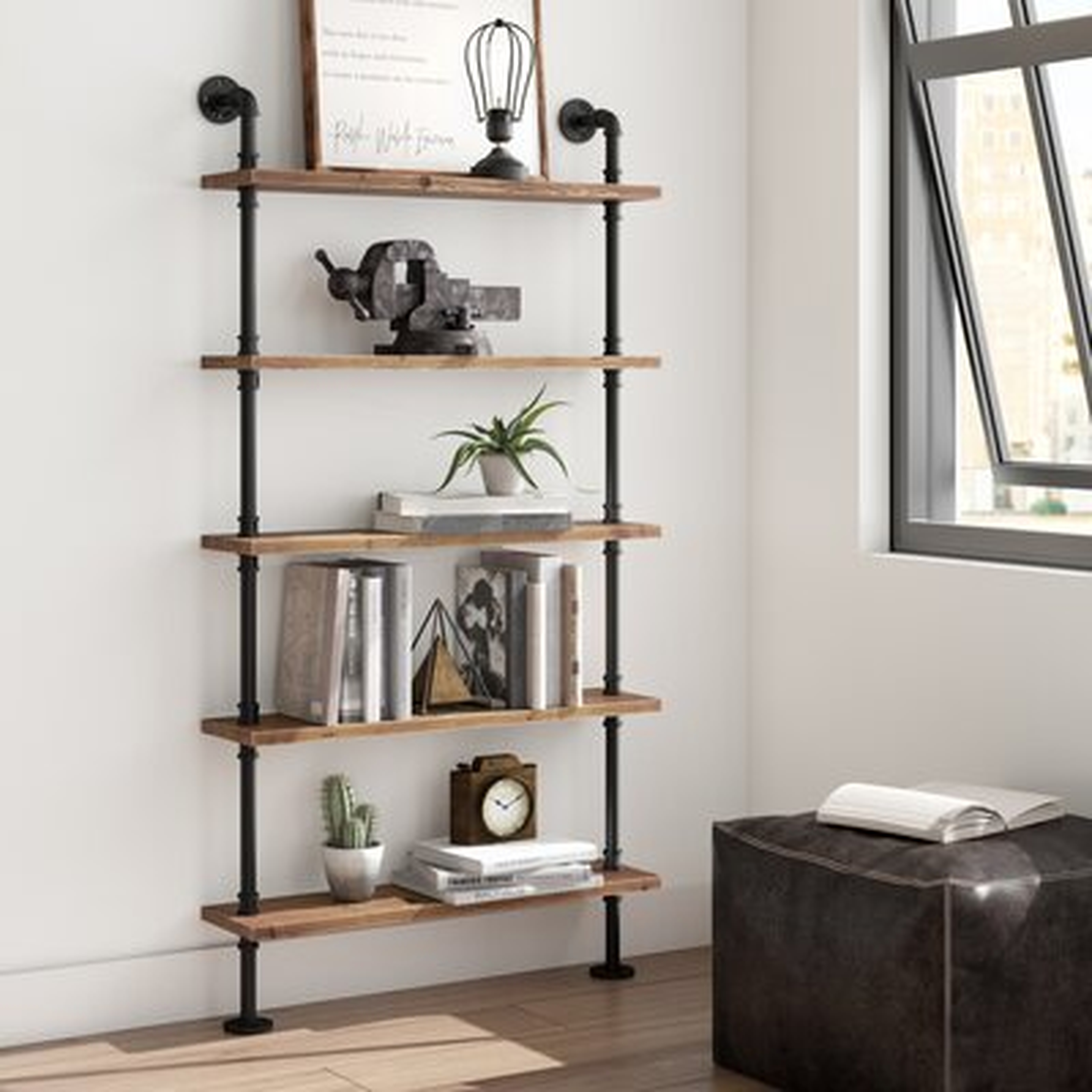 Juan 5 Piece Tiered Shelf Industrial Pipe Shelves - Wayfair