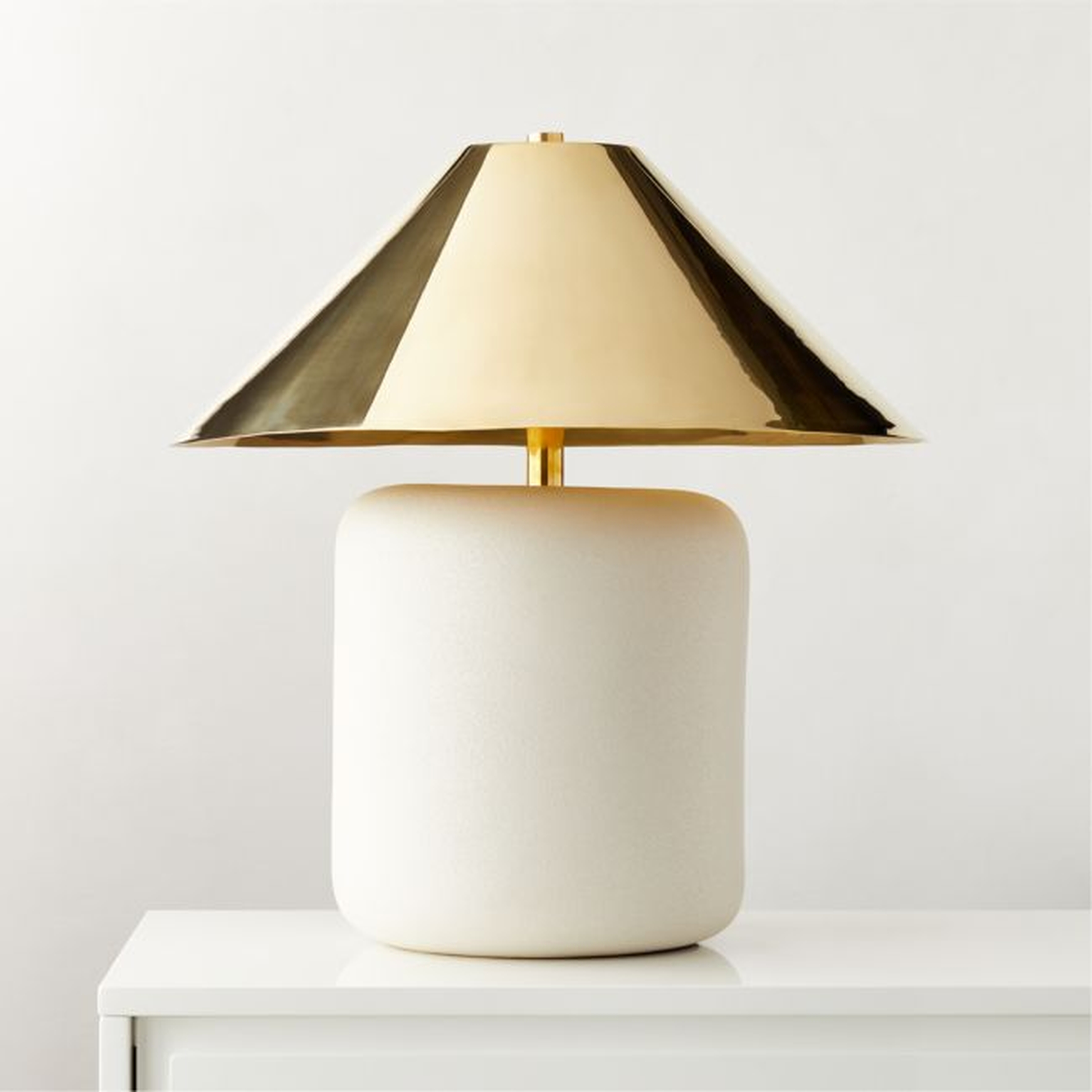 Block Ivory Ceramic Table Lamp - CB2