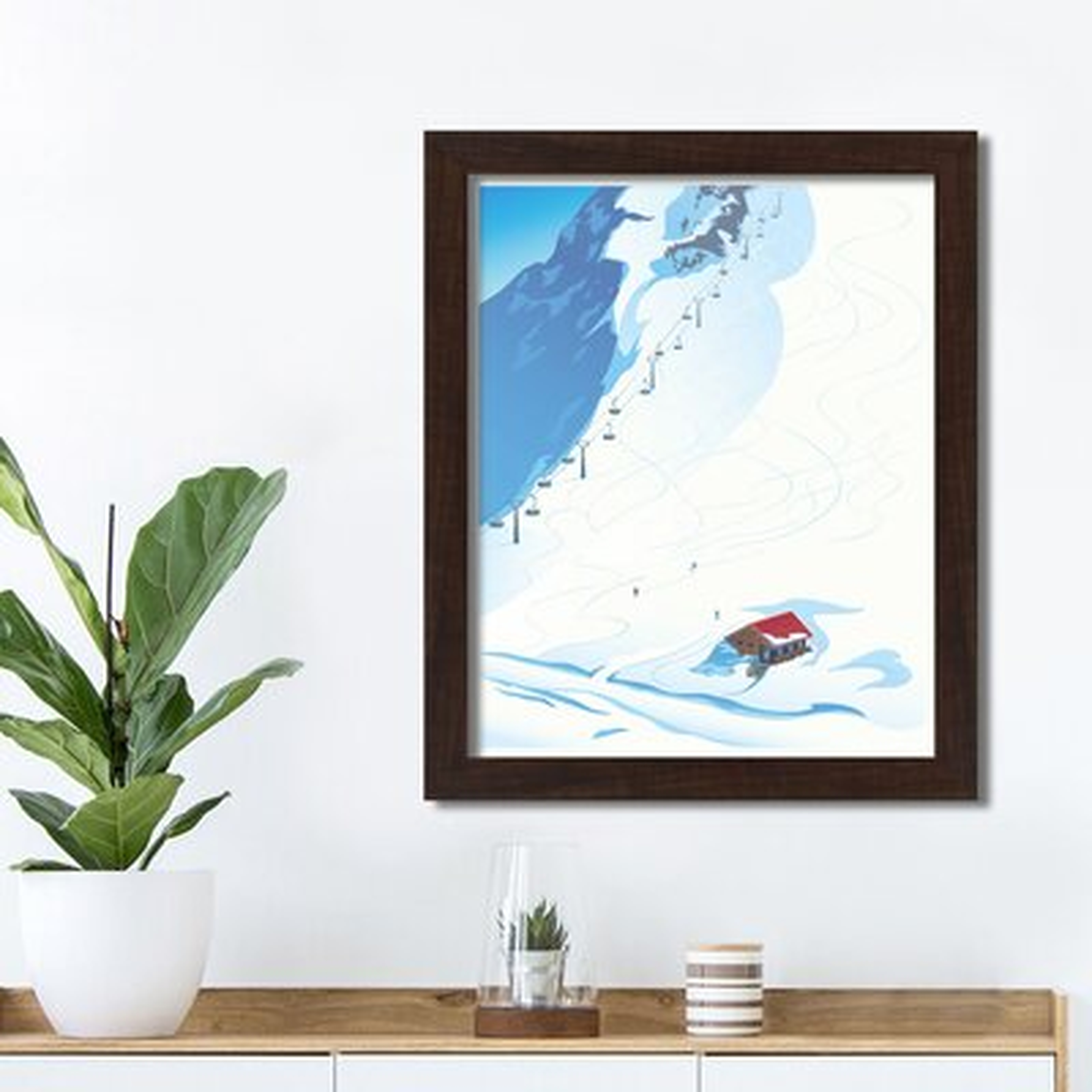 Mountain Ski Scene - Picture Frame Graphic Art - Wayfair