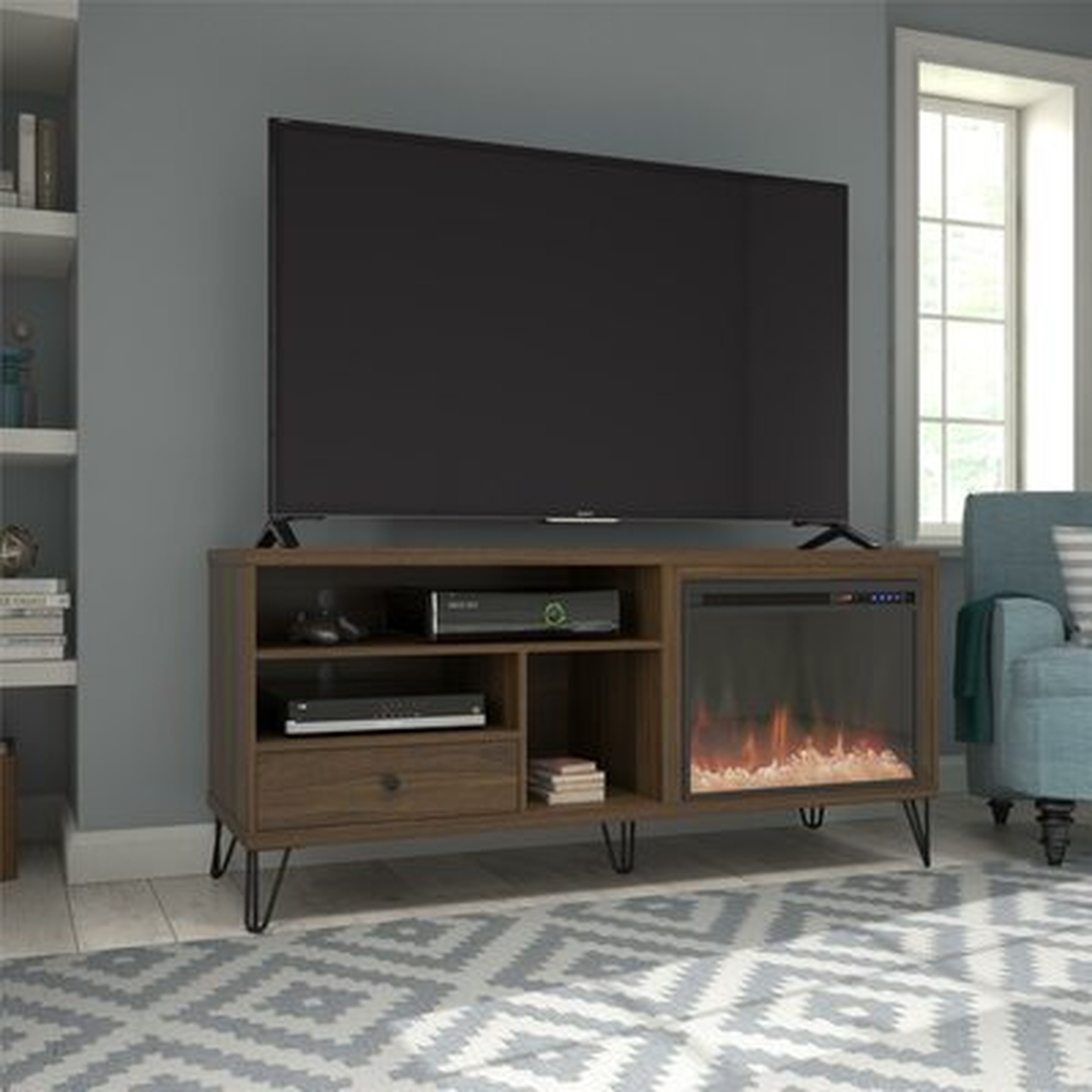 Forest Park TV Stand for TVs up to 65 inches with Electric Fireplace Included - Wayfair