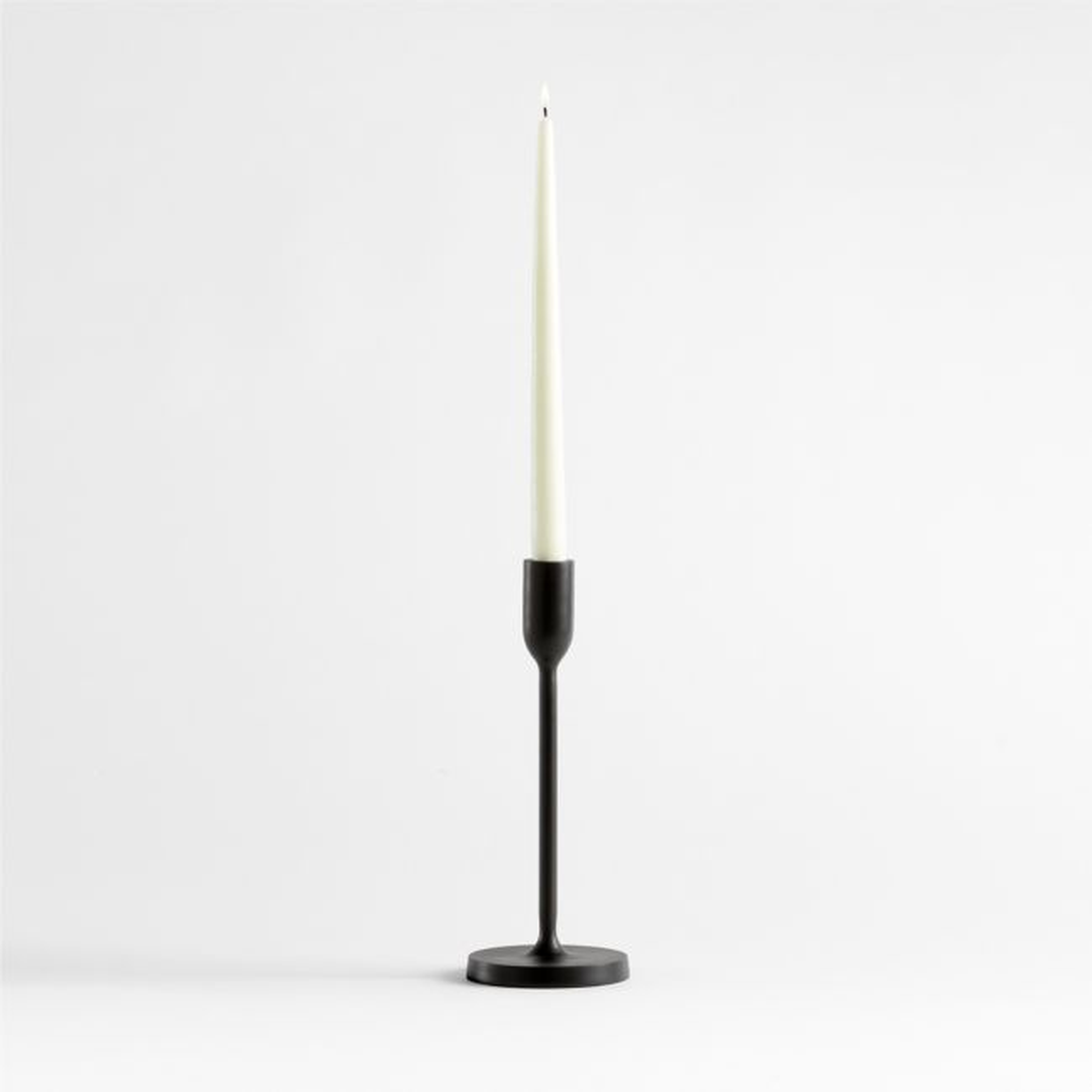 Megs Medium Black Taper Candle Holder 11" by Leanne Ford - Crate and Barrel