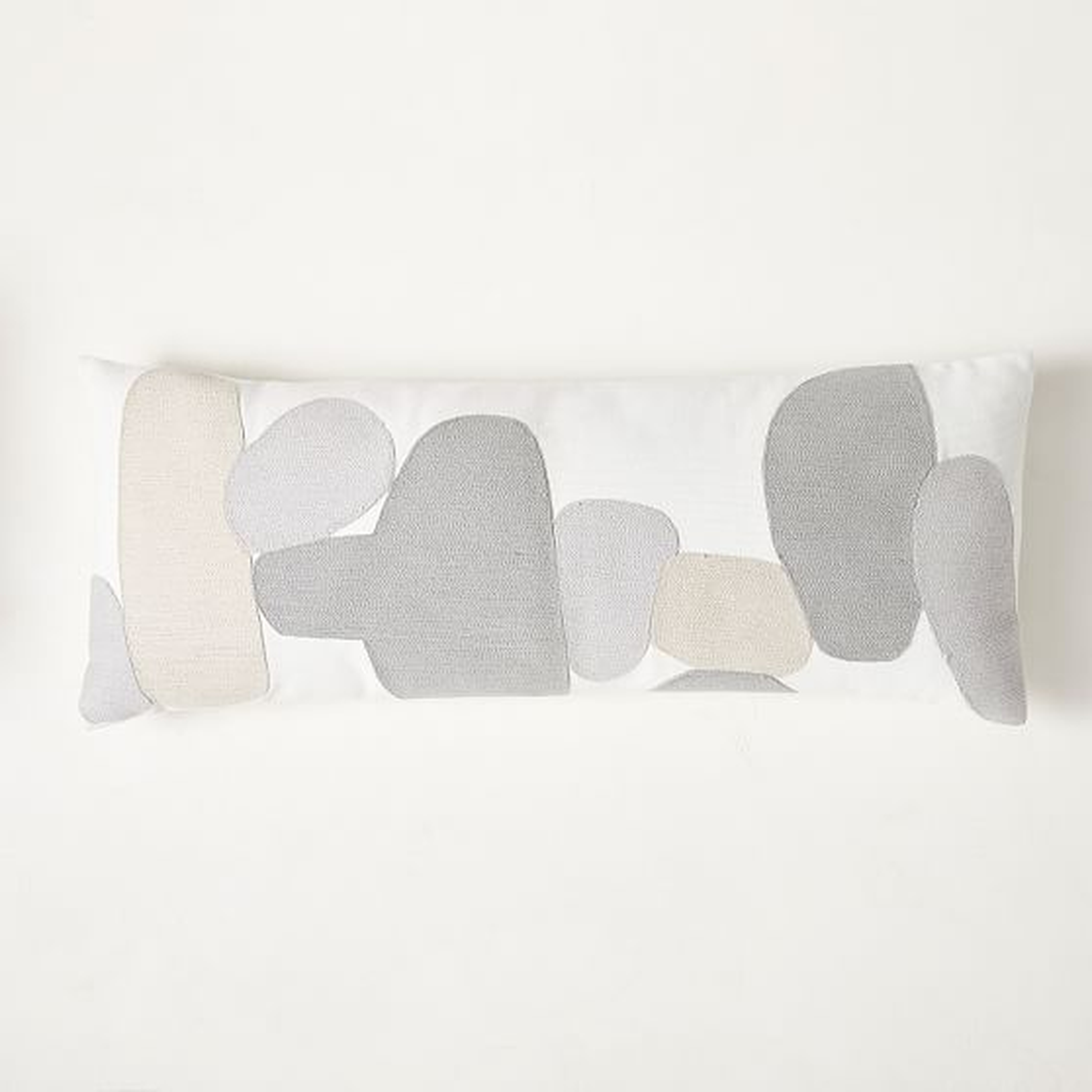 Corded Pebble Pillow Cover, 14" x 36", Frost Gray - West Elm