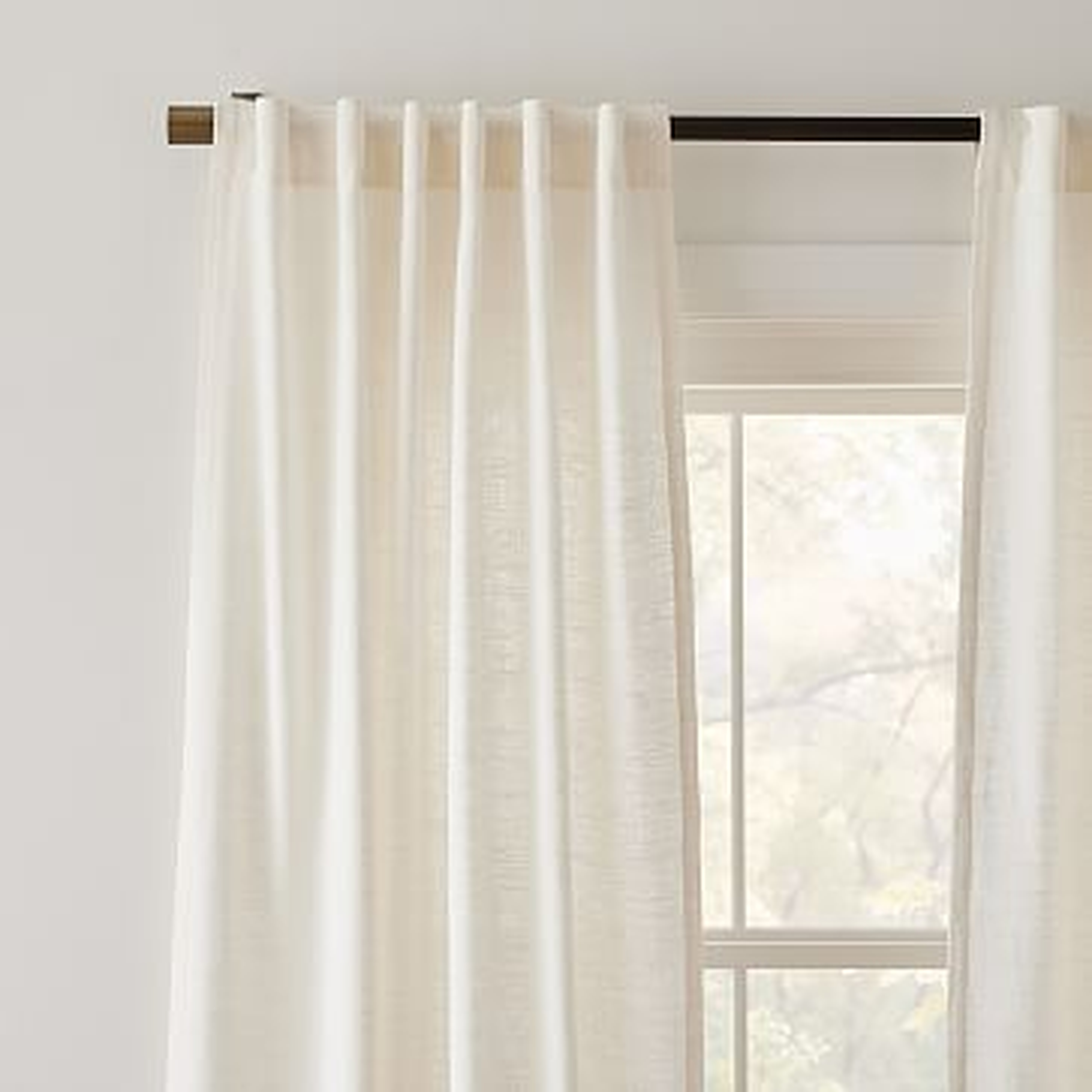Textured Luxe Linen Curtain, Alabaster, 48"x84", Set of 2 - West Elm