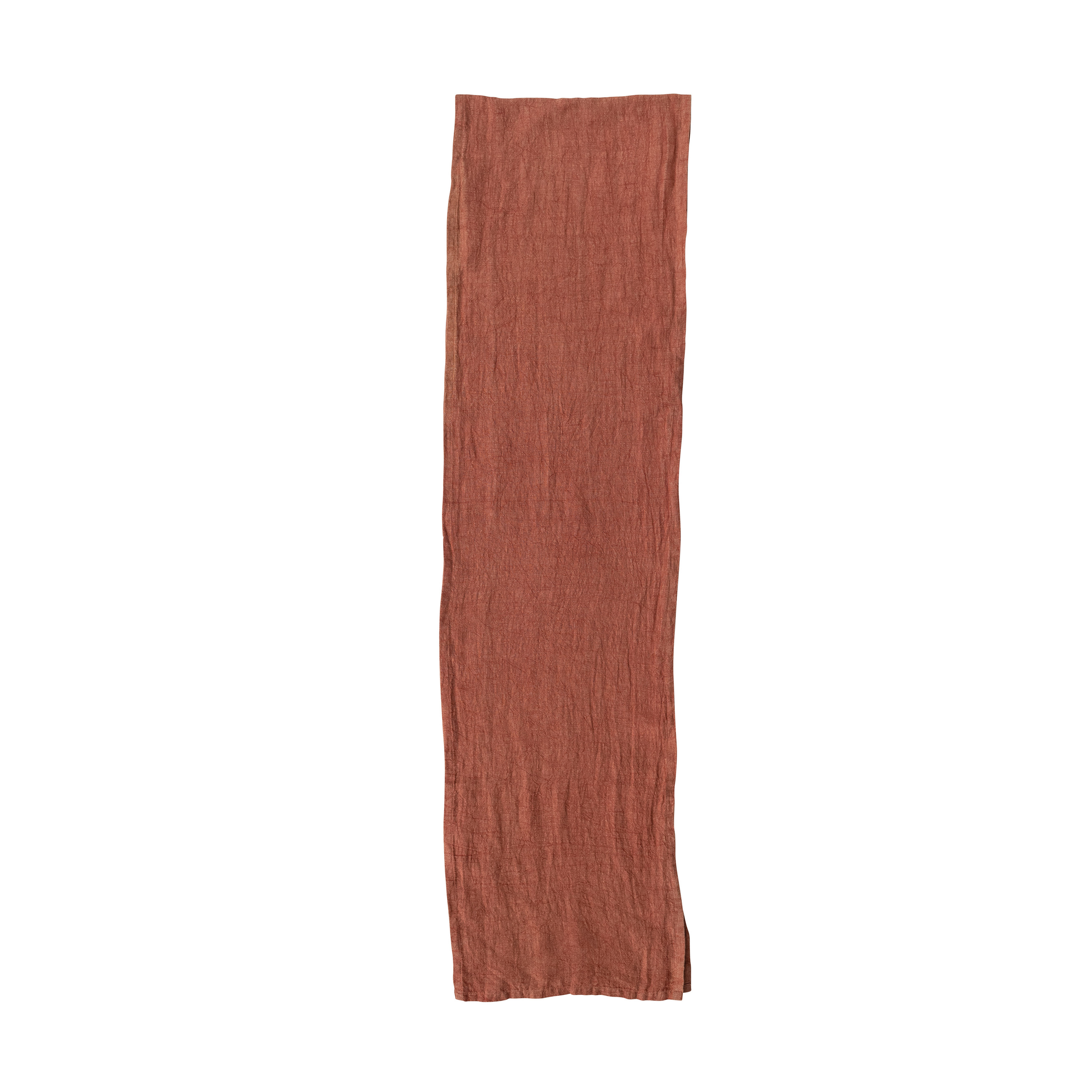 108 Inches Stonewashed Linen Table Runner for Kitchen Decorations, Rust - Creative Co-Op