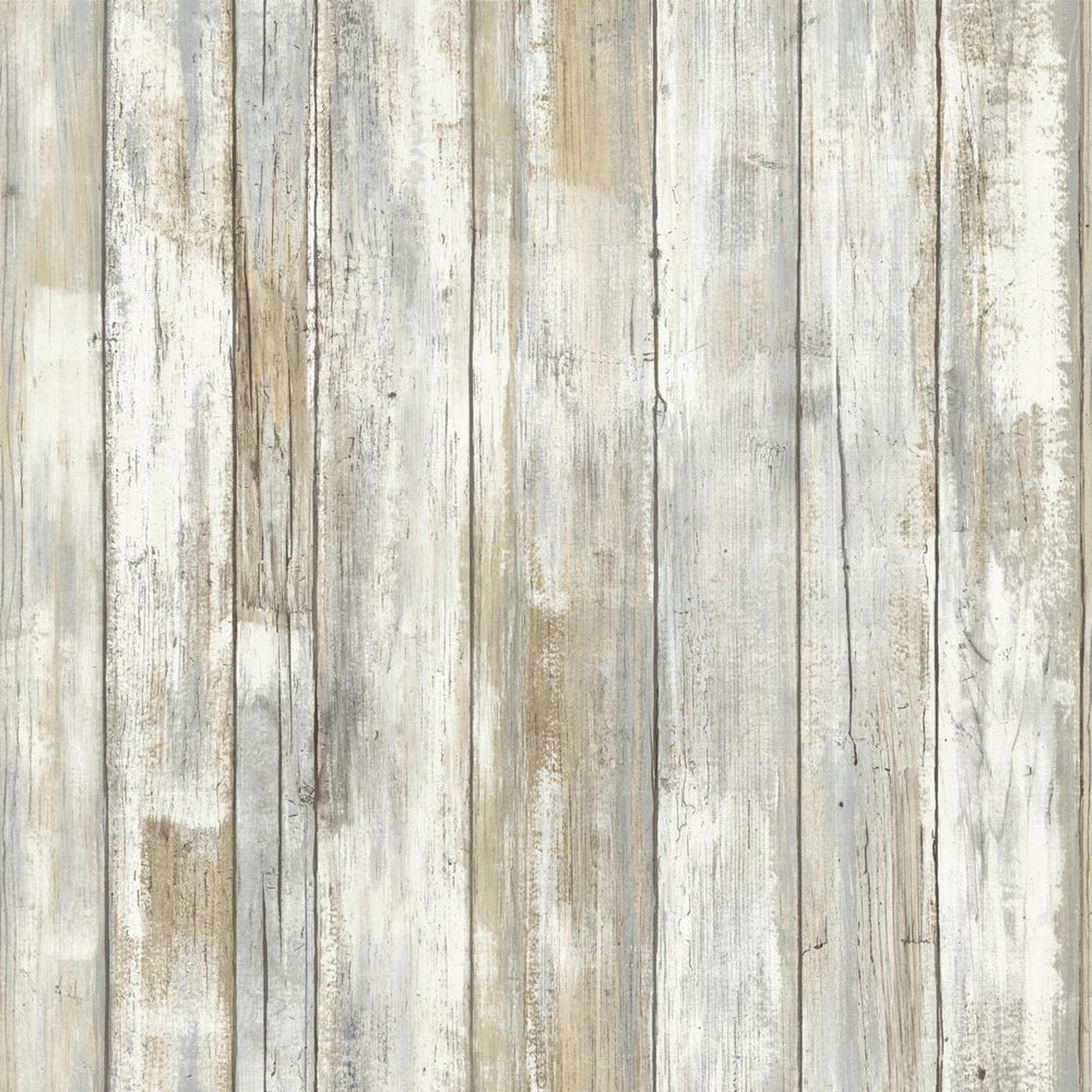 28.18 sq. ft. Distressed Wood Peel and Stick Wallpaper, White - Home Depot