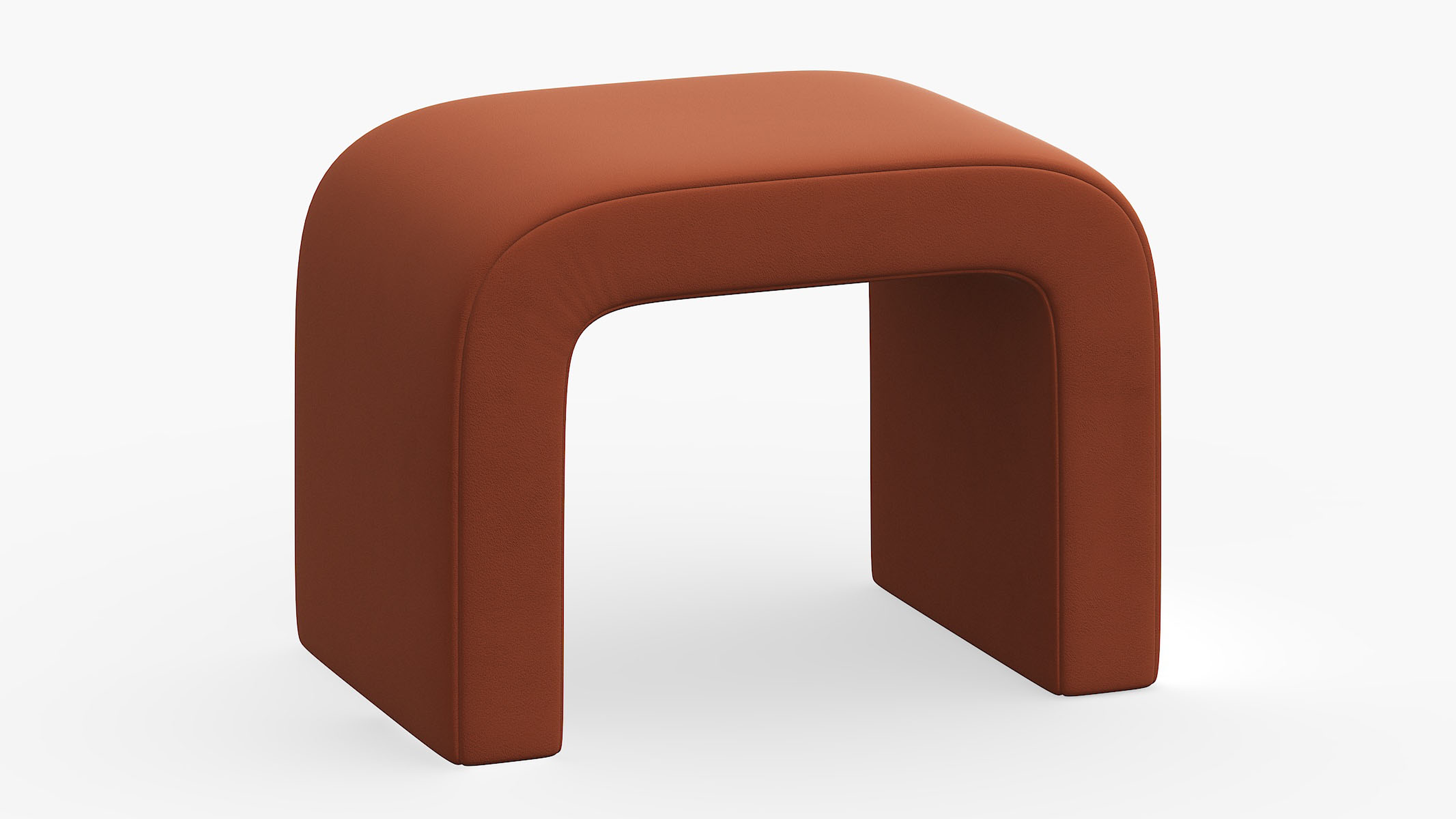 Waterfall Ottoman, Rust Classic Velvet - The Inside