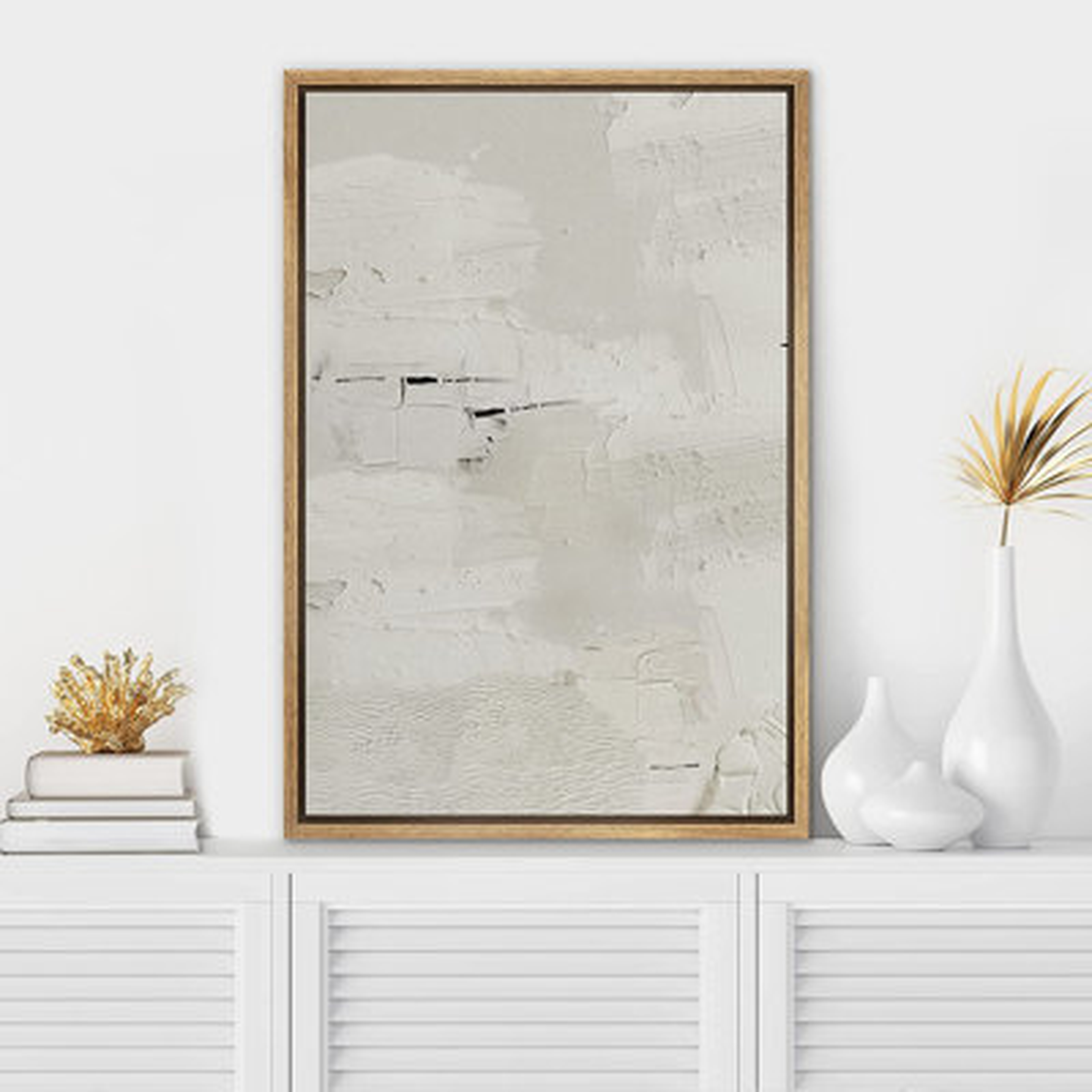 White Grunge Paint Stroke Collage Abstract Shapes - Painting - Wayfair