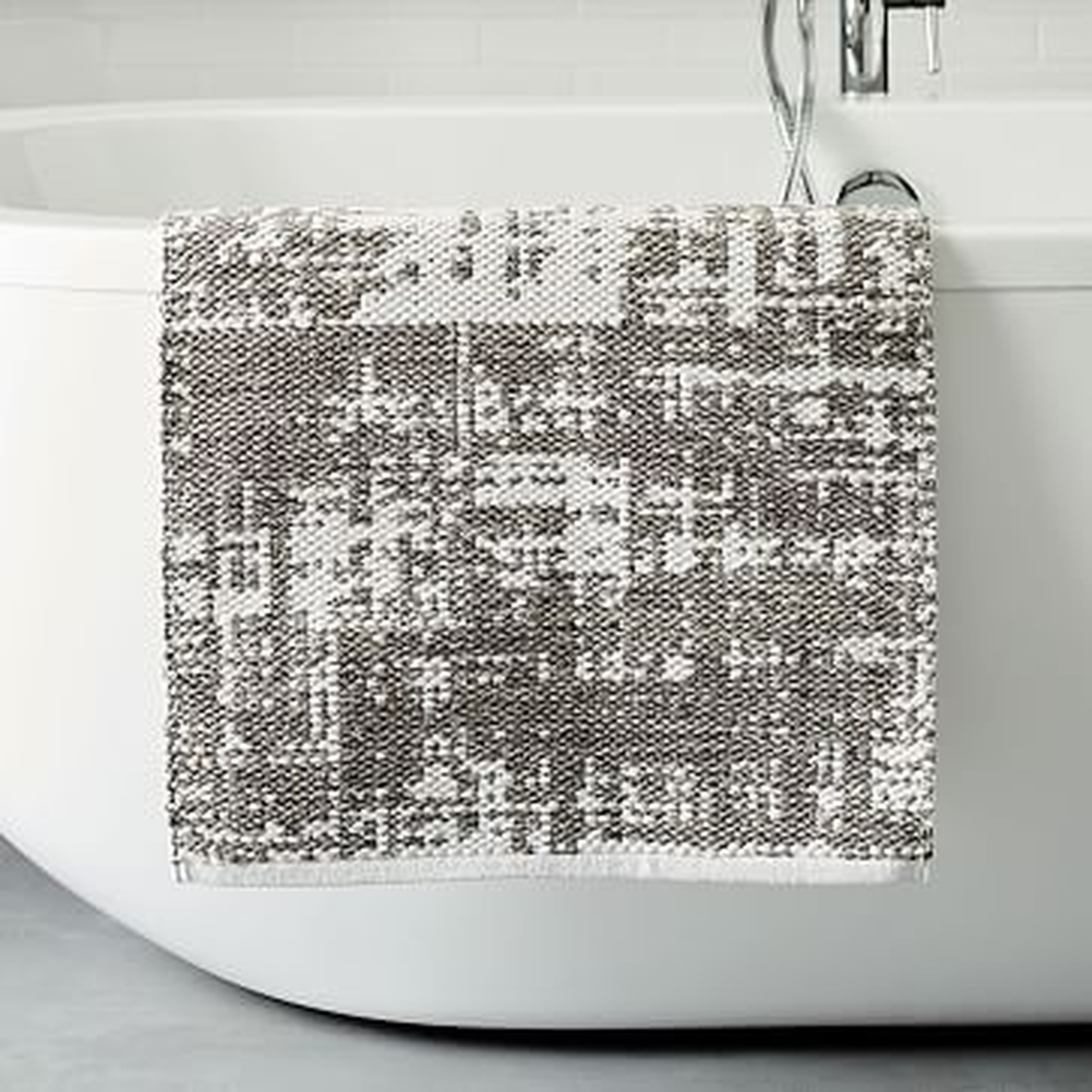 Organic Distressed Texture Bath Mat, Frost Gray, 20"x34" - West Elm