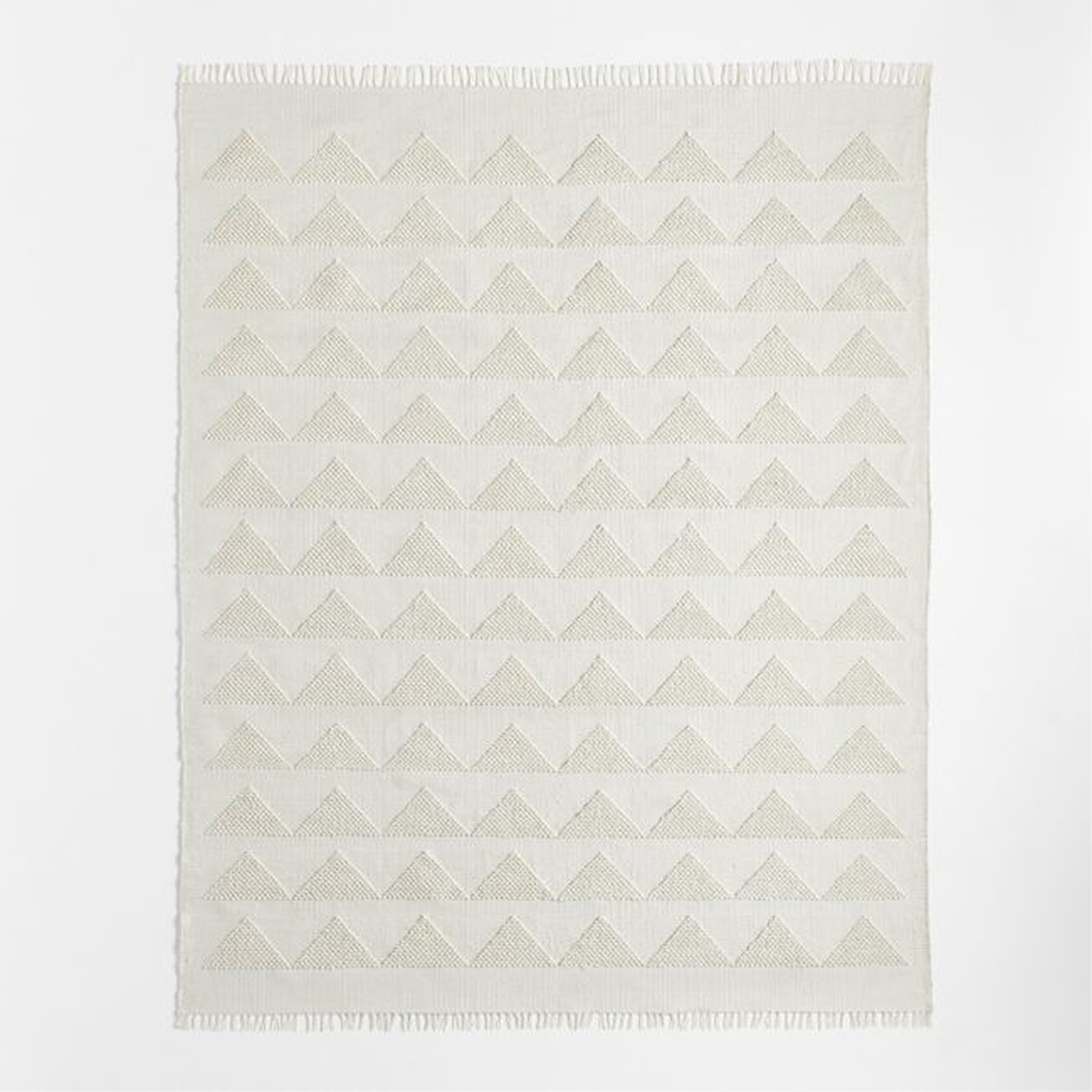 Hi/Low Triangle Pampas Ivory Flatweave Kids Performance Area Rug 6'x9' - Crate & Kids