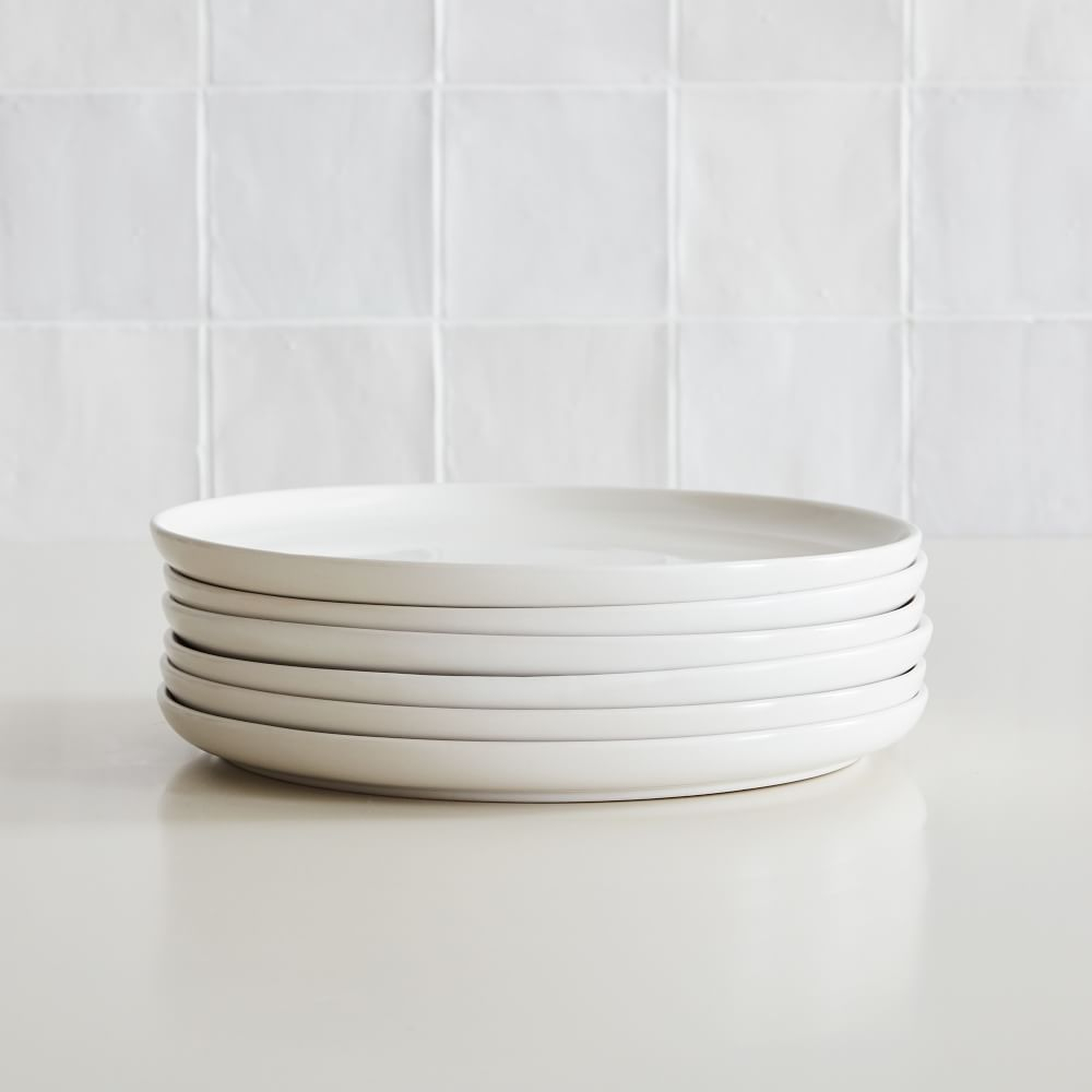 Stoneware Dinnerware, Dinner Plate, White, Set of 6 - West Elm