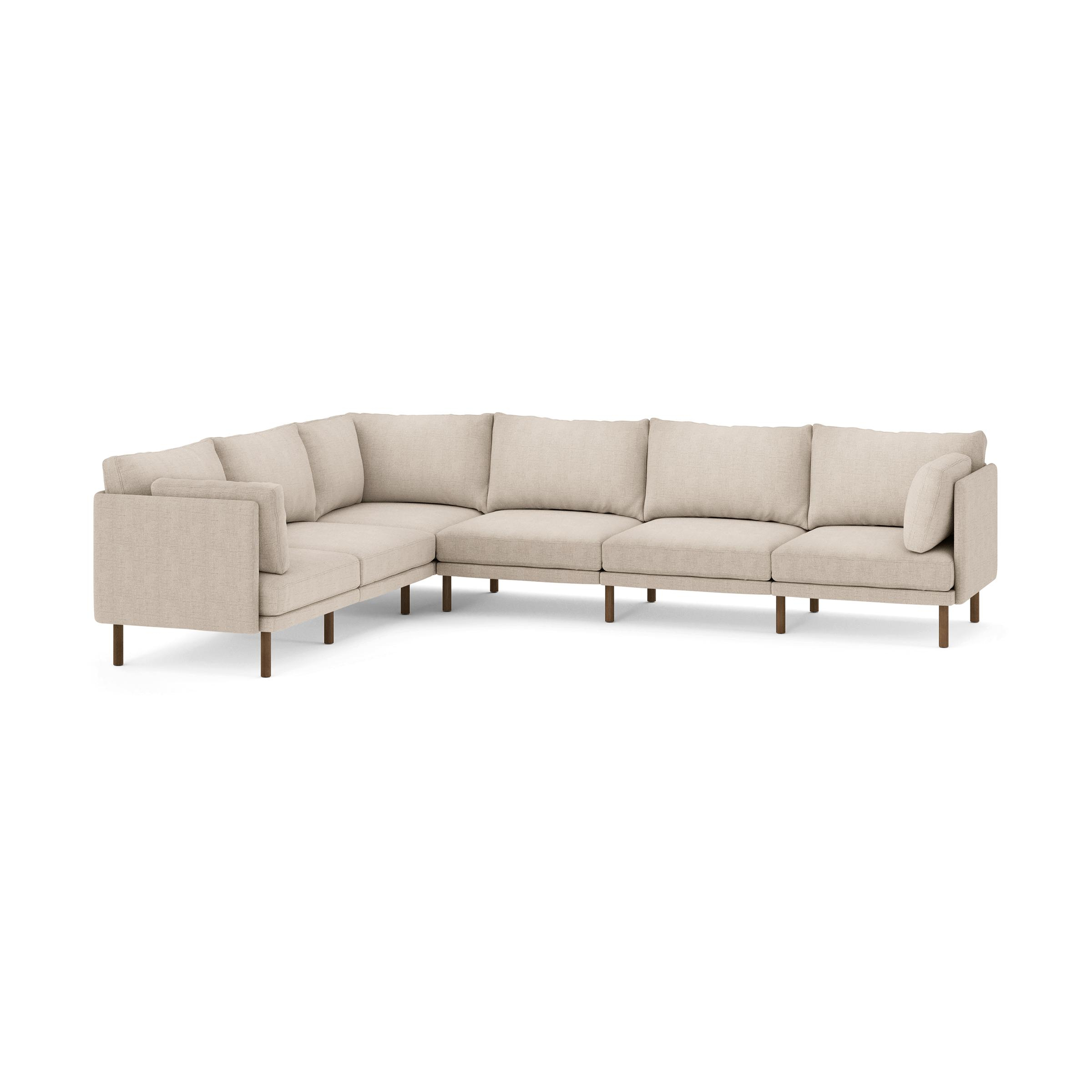 Burrow Field 6-Piece Sectional Sofa, Leg Finish: WalnutLegs - Burrow