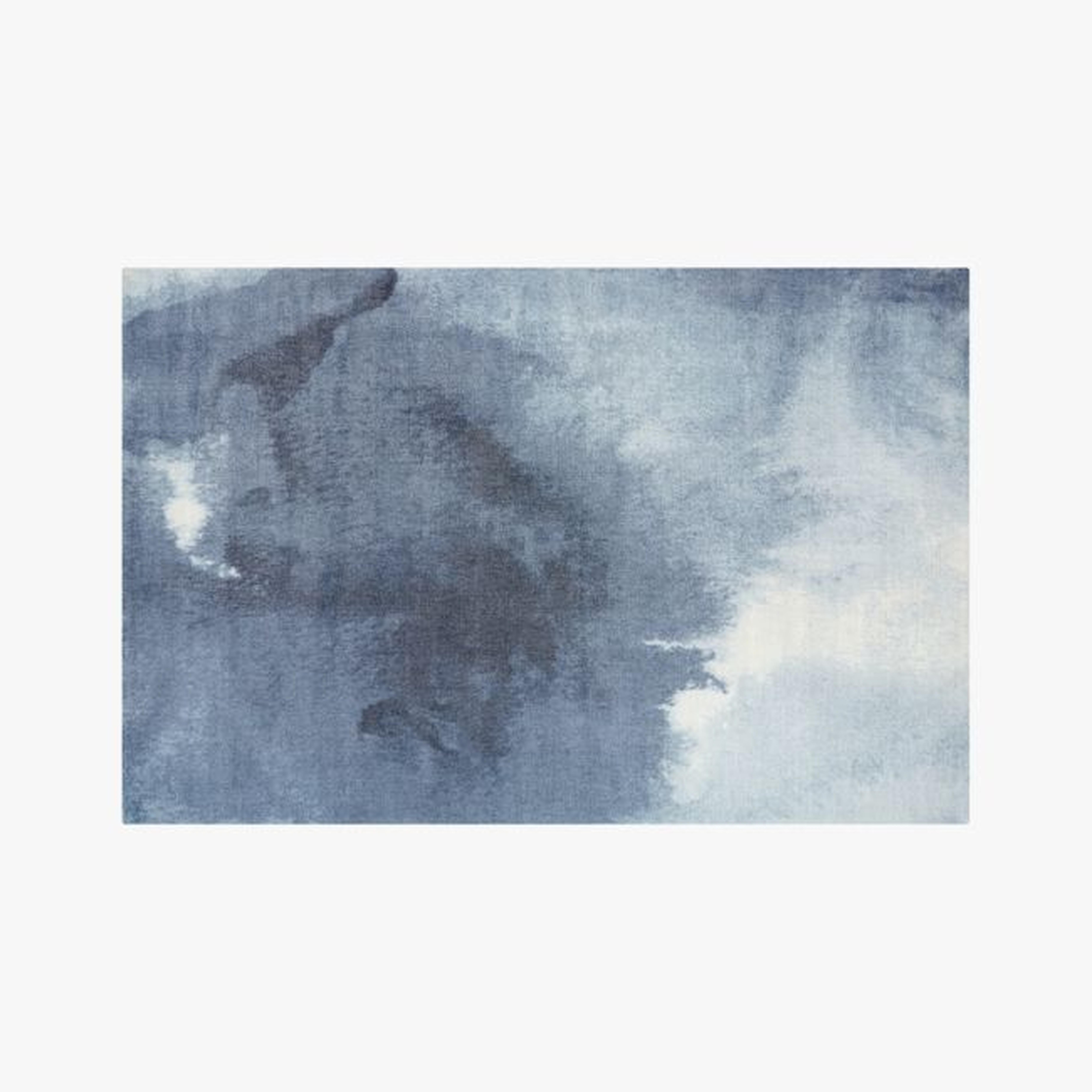 Wash Blue Watercolor Rug 6'x9' - CB2