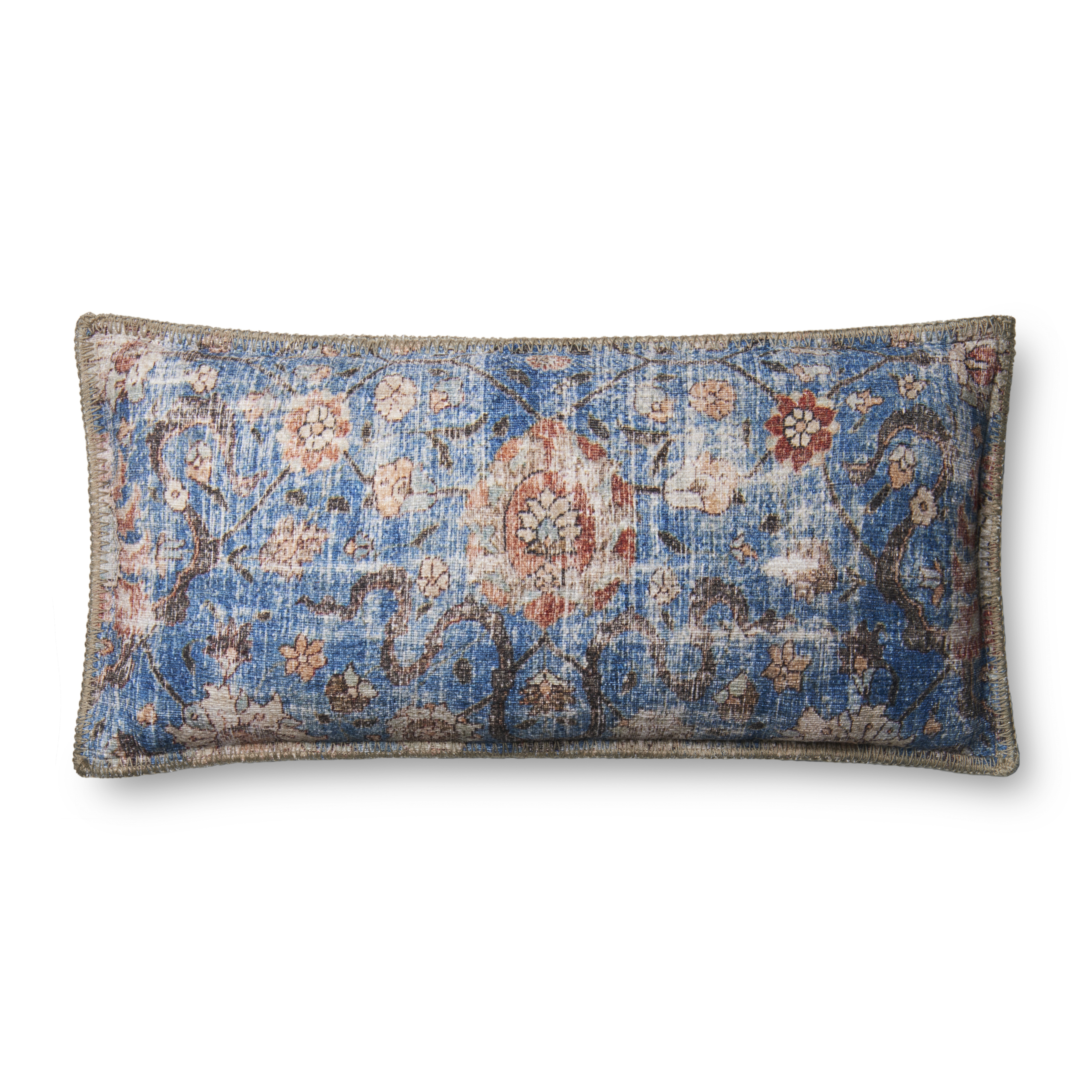 Loloi PILLOWS P0652 Blue / Multi 12" x 27" Cover Only - Loloi Rugs