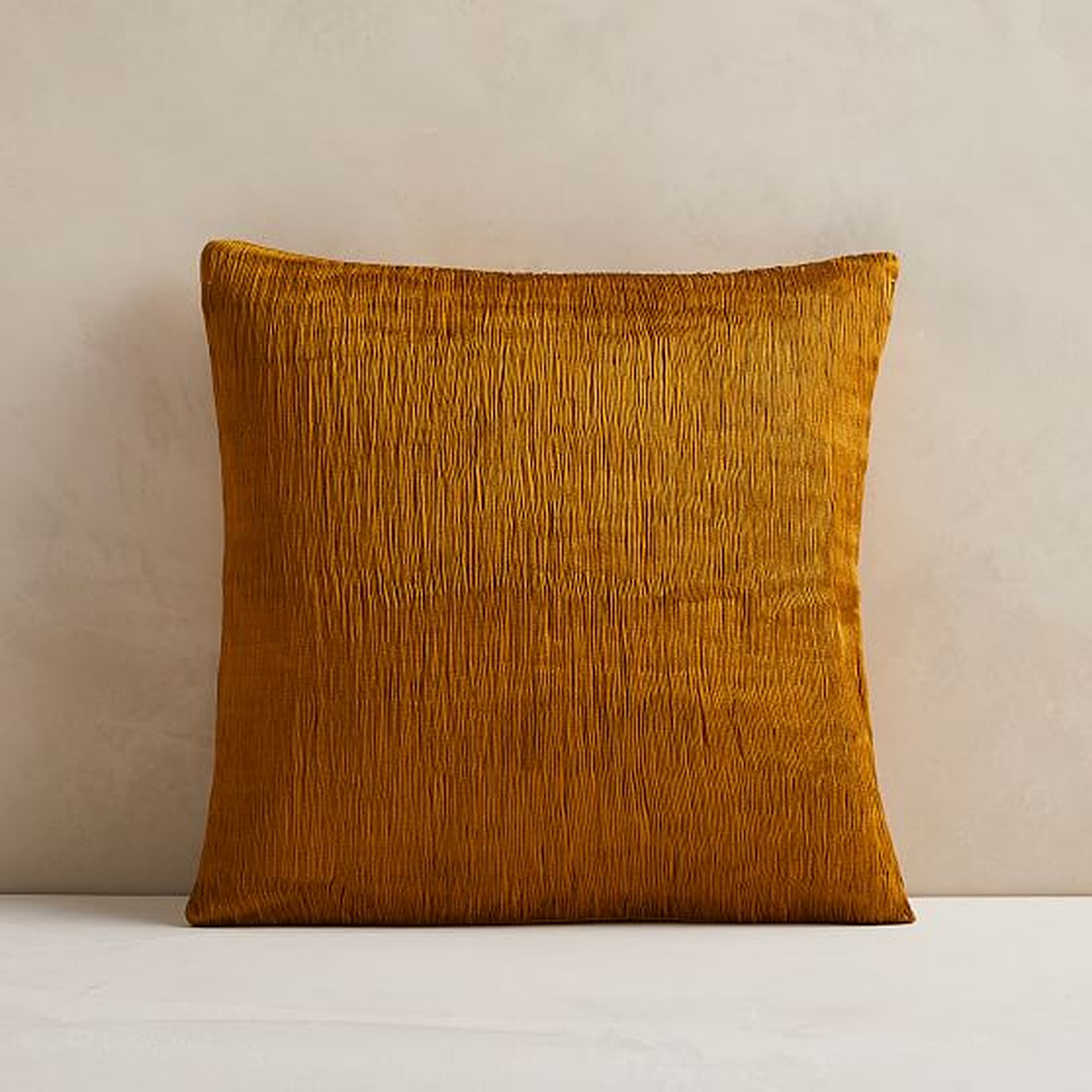 Plisse Pillow Cover, 18"x18", Golden Oak - West Elm