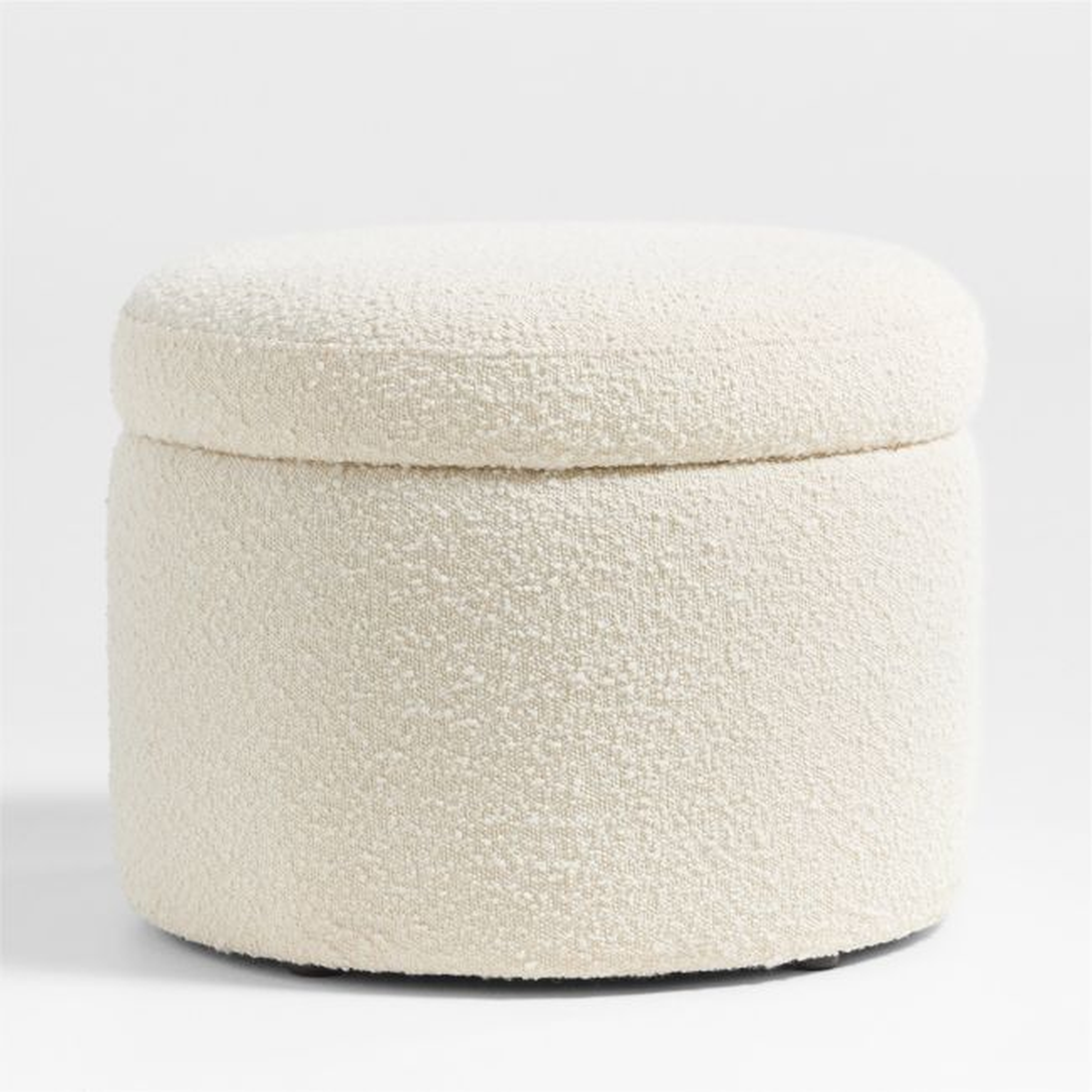Wally Ivory Boucle Nursery Storage Ottoman - Crate & Kids