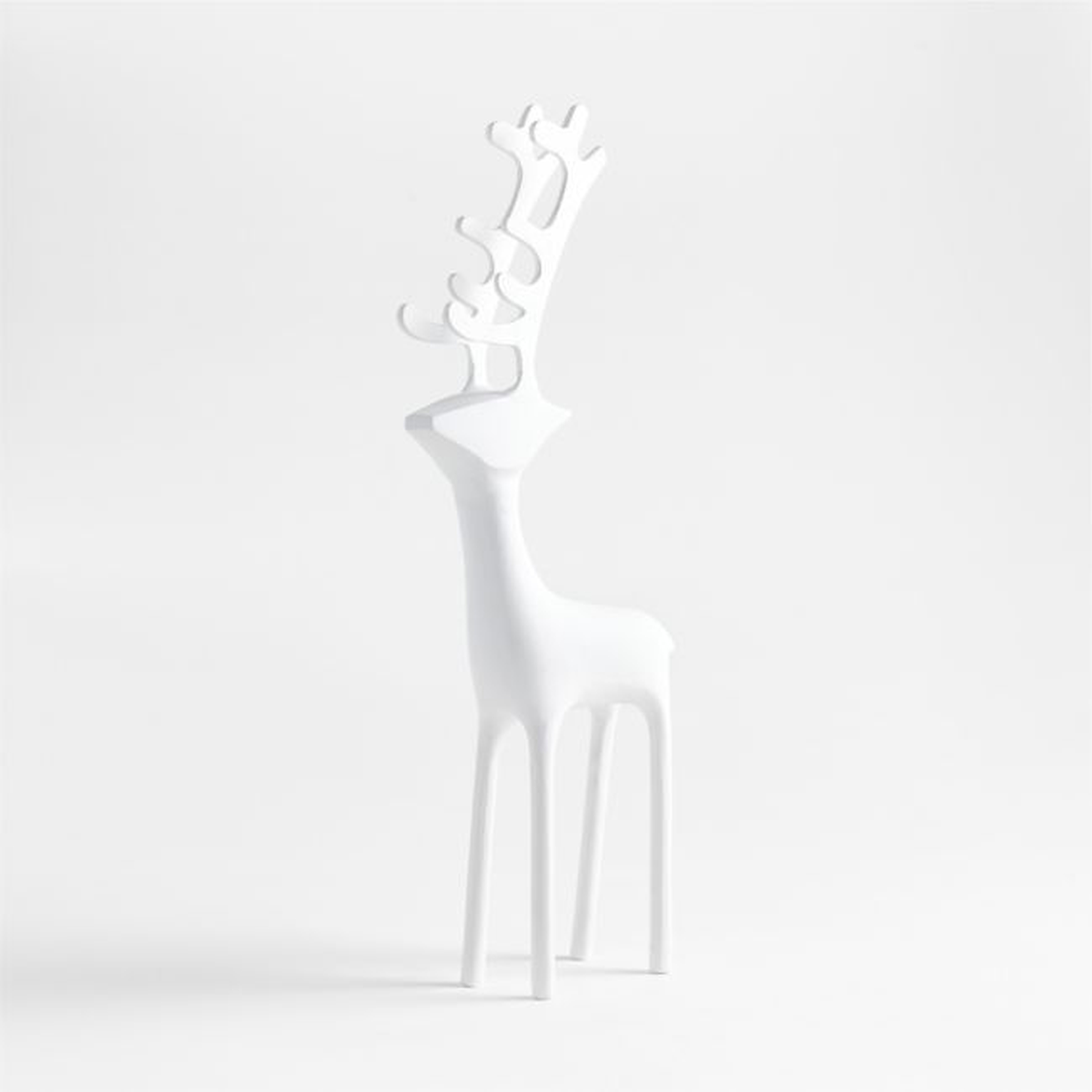 White Holiday Reindeer Decoration 21" - Crate and Barrel