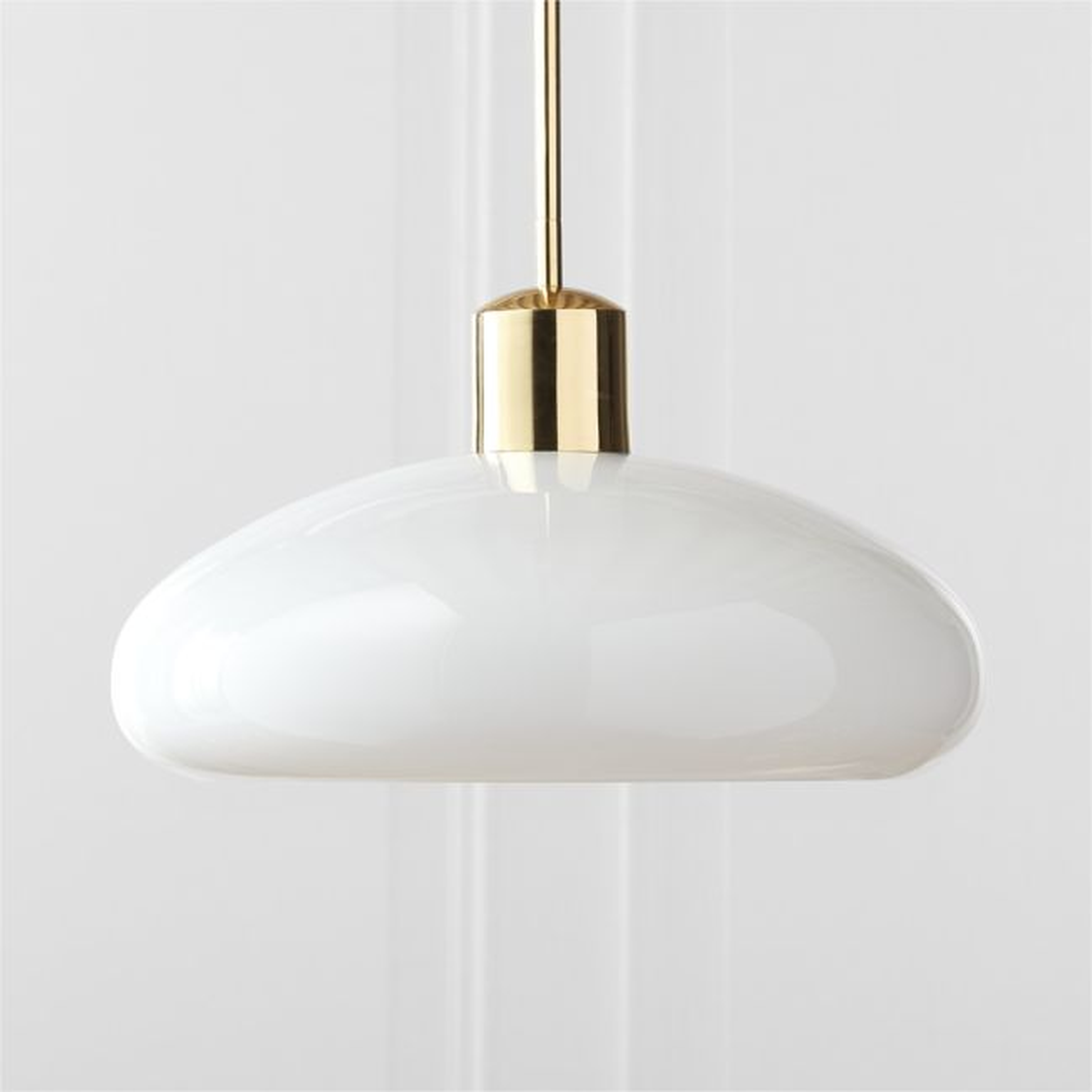 Iona Polished Brass and Opaline Glass Pendant Light - CB2