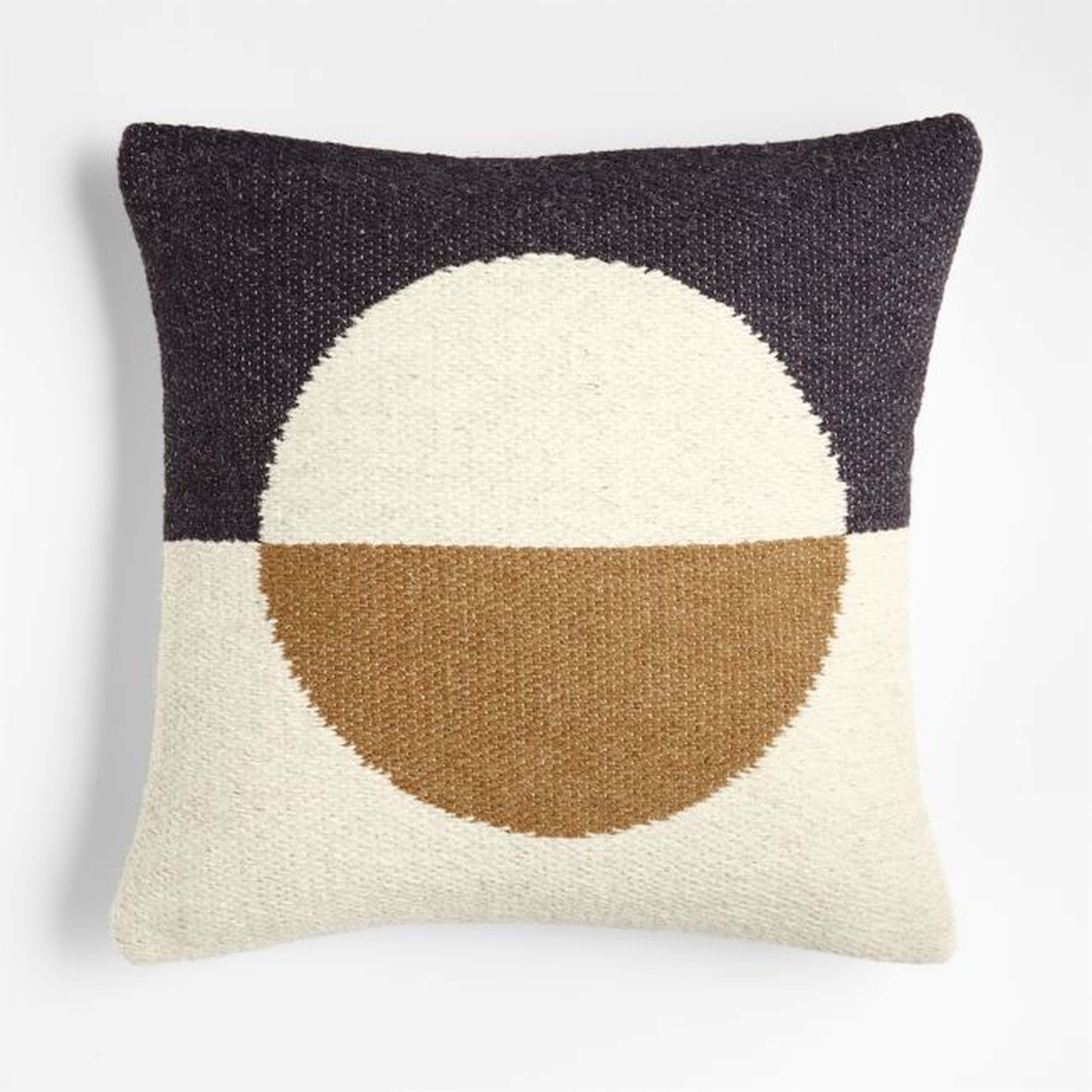 Anatole Color Block Pillow, Down-Alternative Insert, Golden Brown, 20" x 20" - Crate and Barrel
