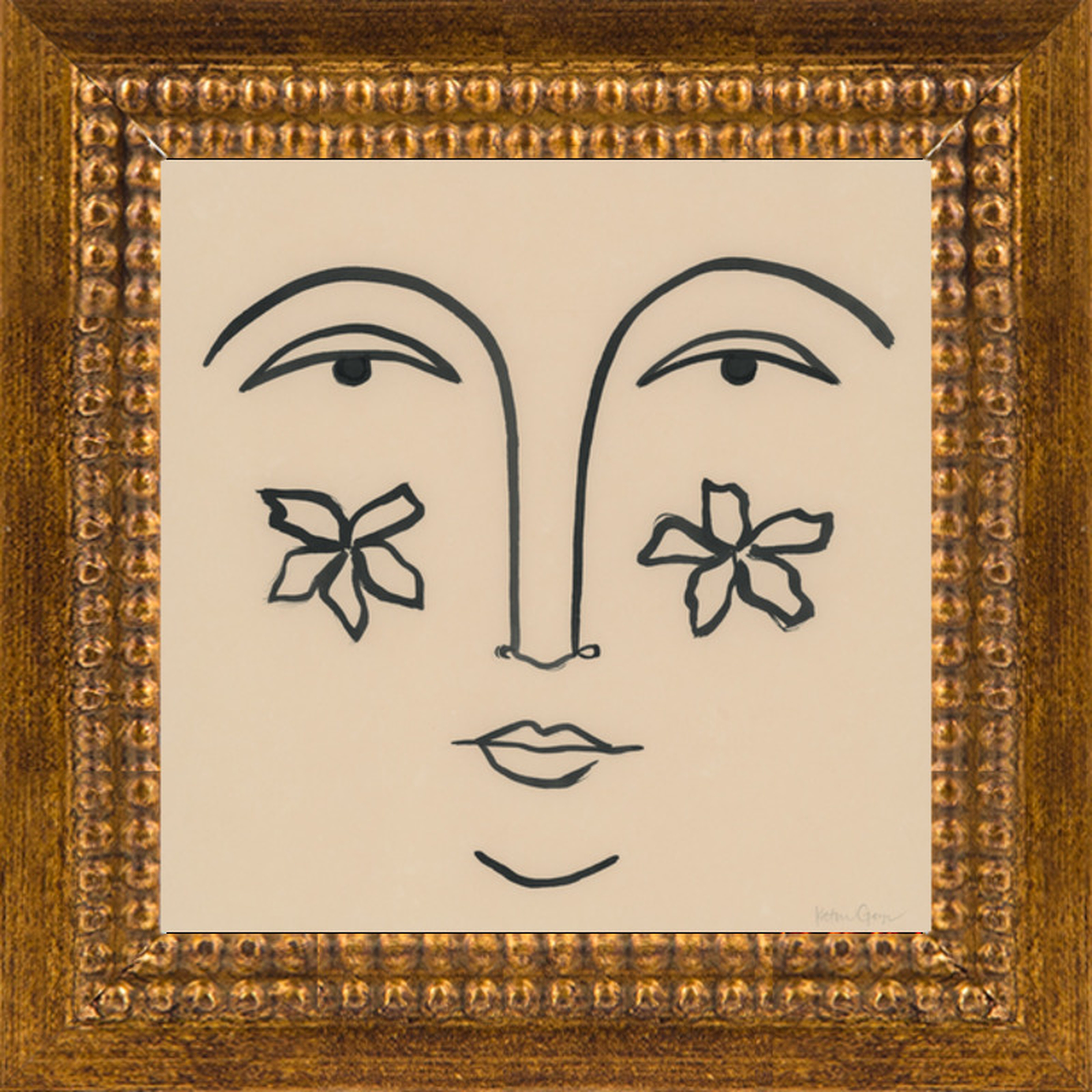 Floral Face I by Katherine George for Artfully Walls, Print, 8.5" x 8.5" - Artfully Walls