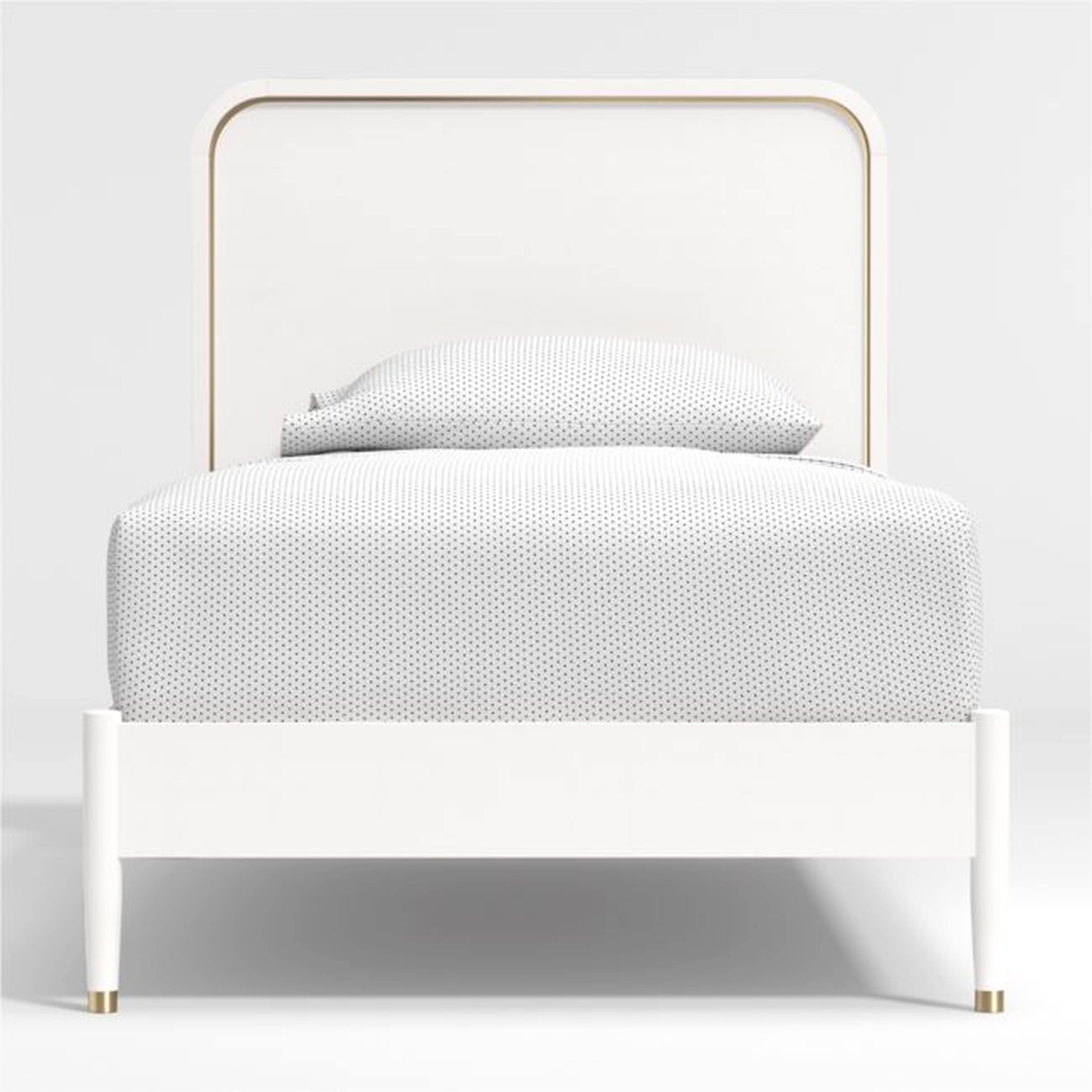 Arlo White and Gold  Twin Bed - Crate and Barrel